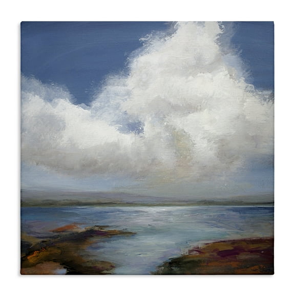 Stupell Industries Clouds over Sea Painting Landscape & Nature Painting Wrapped Canvas Art Print Wall Art, 17 x 17