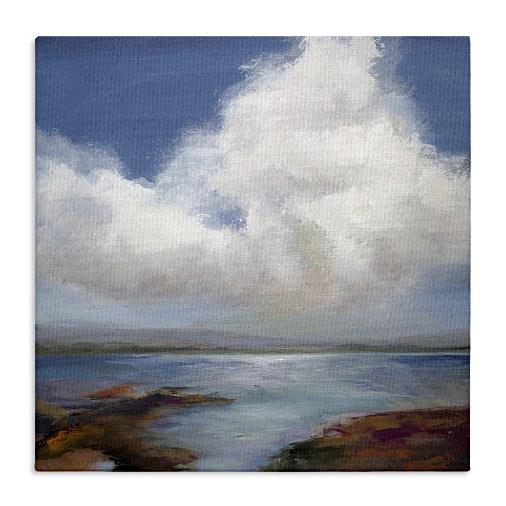 Stupell Industries Clouds over Sea Painting Landscape & Nature Painting Wrapped Canvas Art Print Wall Art, 36 x 36