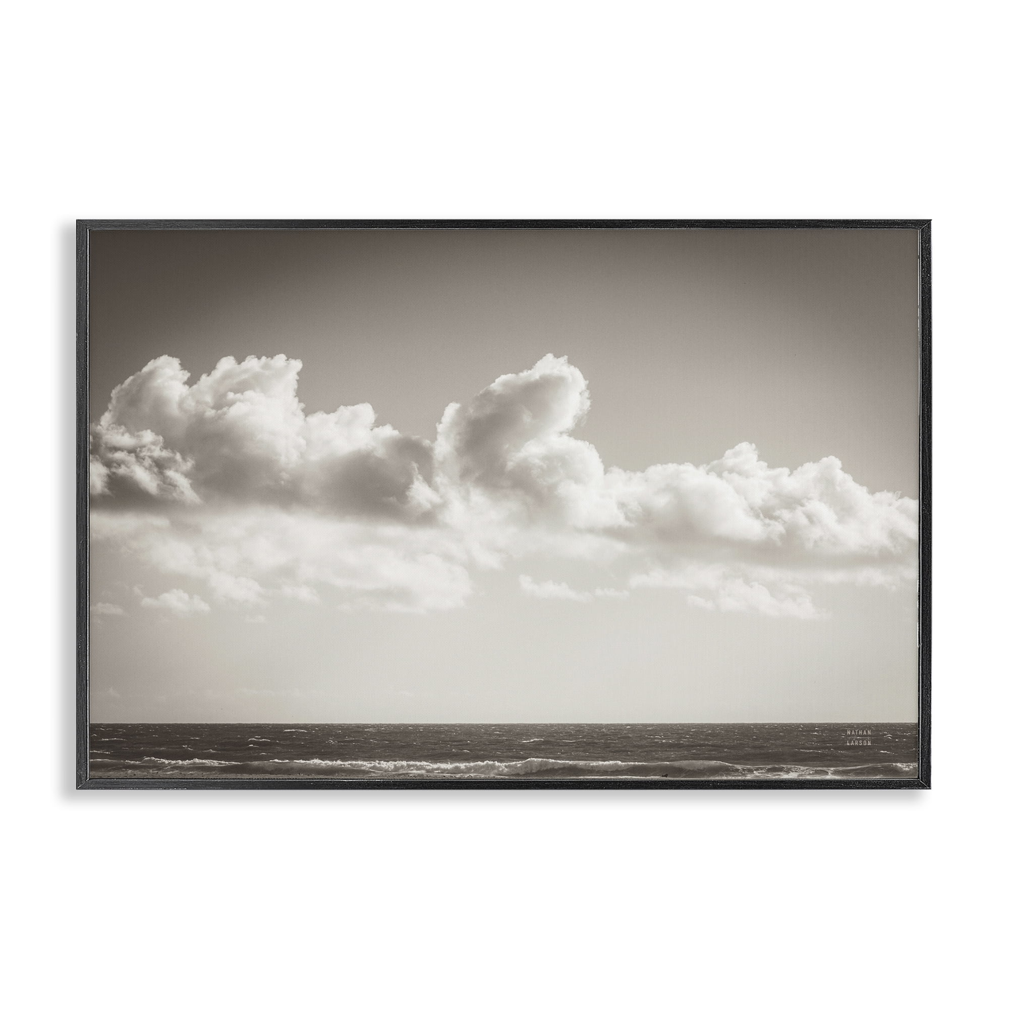 Stupell Industries Clouds over Venice Beach Landscape & Nature Photography Black Framed Art Print Wall Art, 24 x 16
