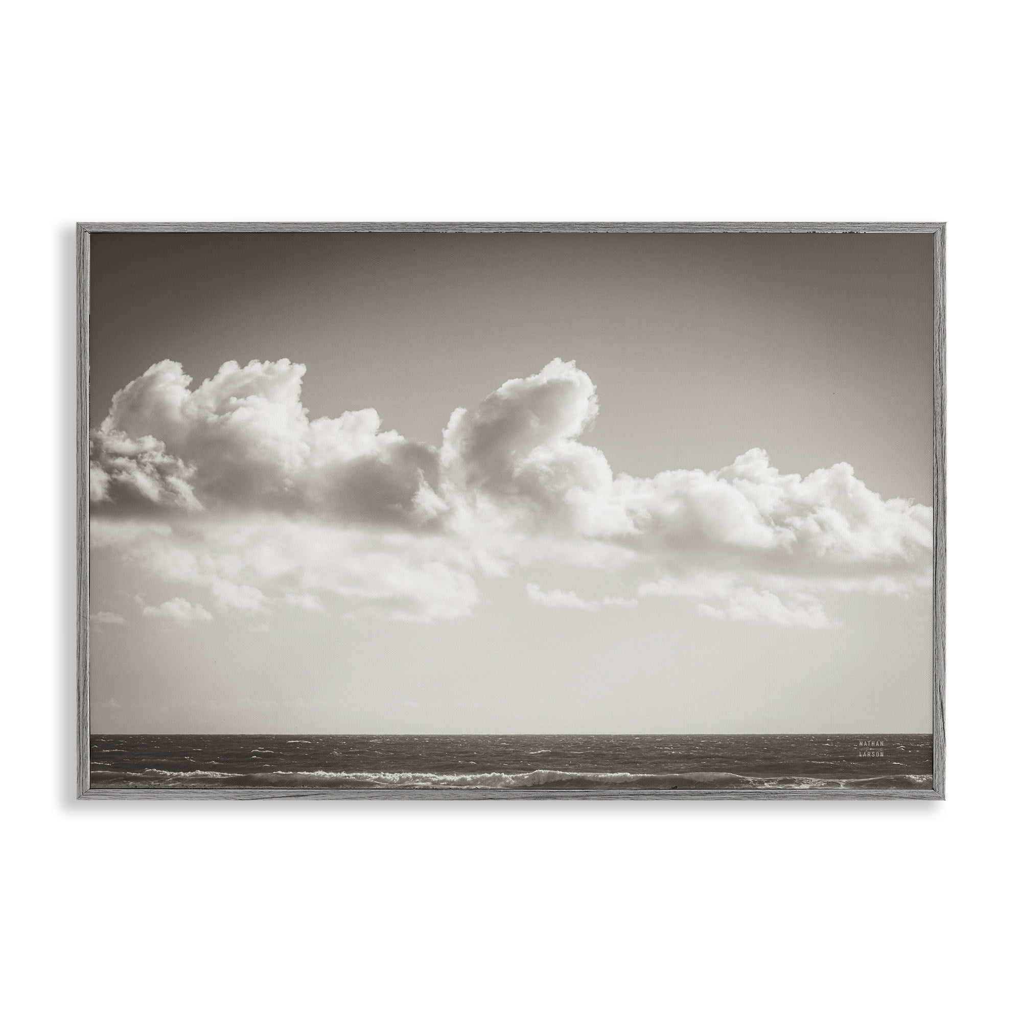 Stupell Industries Clouds over Venice Beach Landscape & Nature Photography Gray Framed Art Print Wall Art, 18 x 12