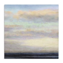 Stupell Industries Cloudy Abstract Bay Scene Coastal Painting Gallery Wrapped Canvas Art Print Wall Art, 17 x 17