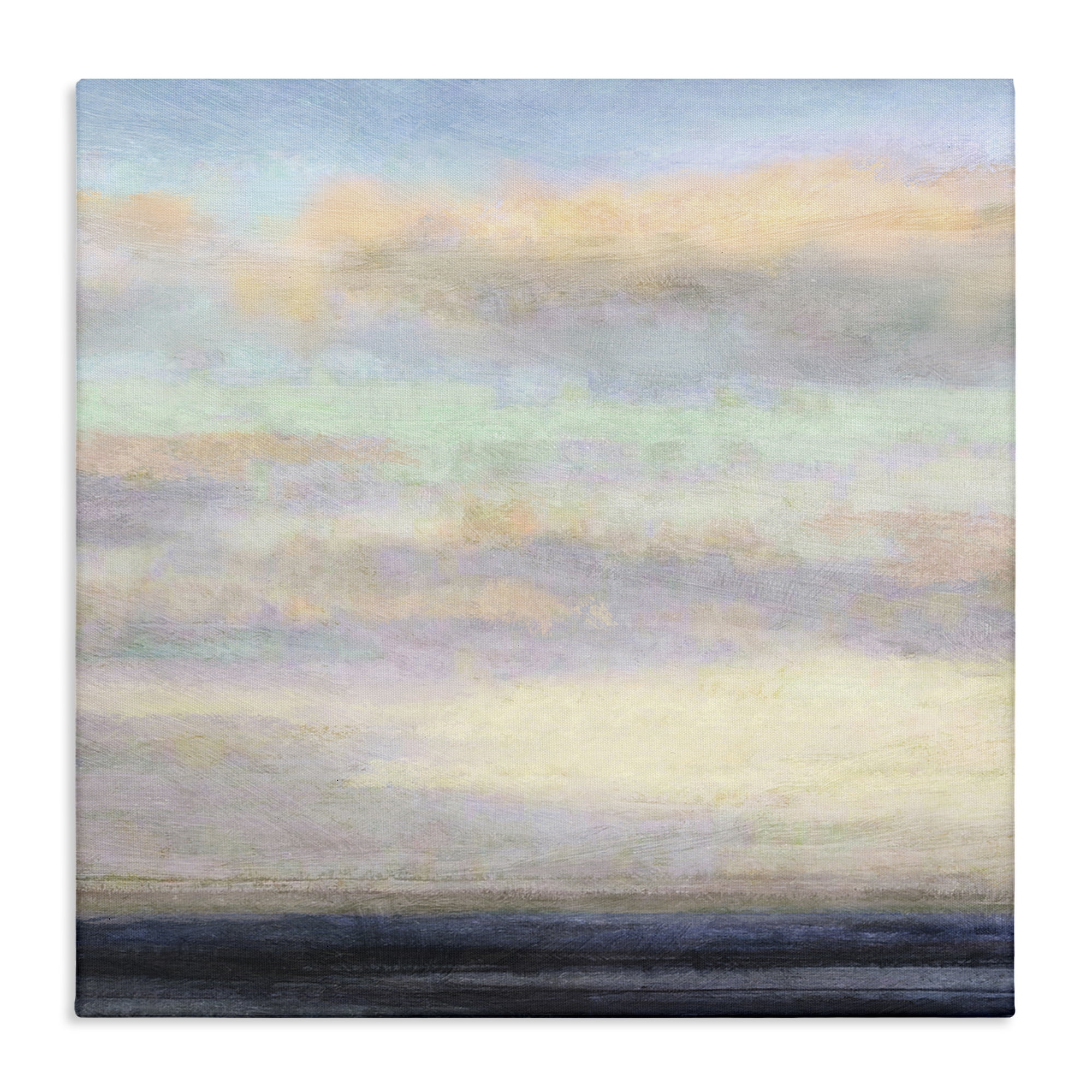 Stupell Industries Cloudy Abstract Bay Scene Coastal Painting Gallery Wrapped Canvas Art Print Wall Art, 24 x 24