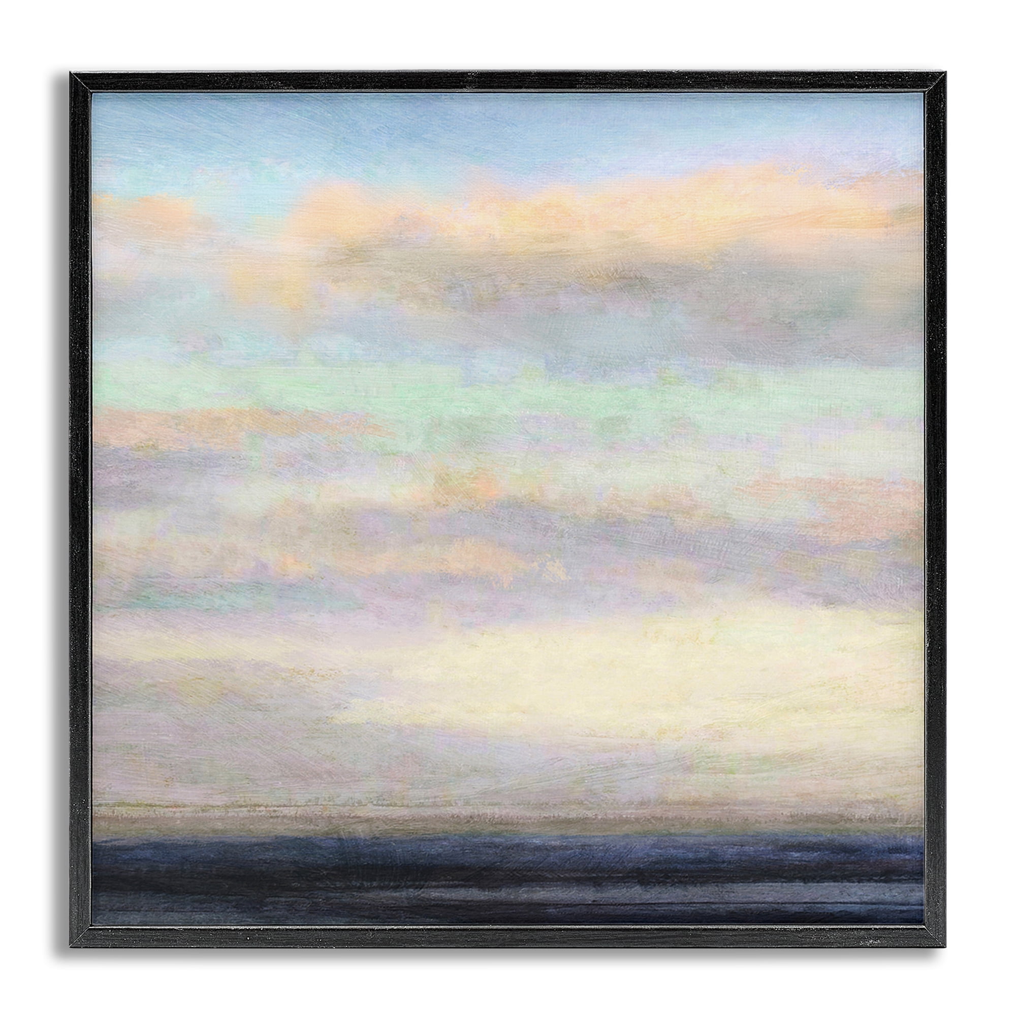 Stupell Industries Cloudy Abstract Bay Scene Coastal Painting Gray Framed Art Print Wall Art, 17 x 17