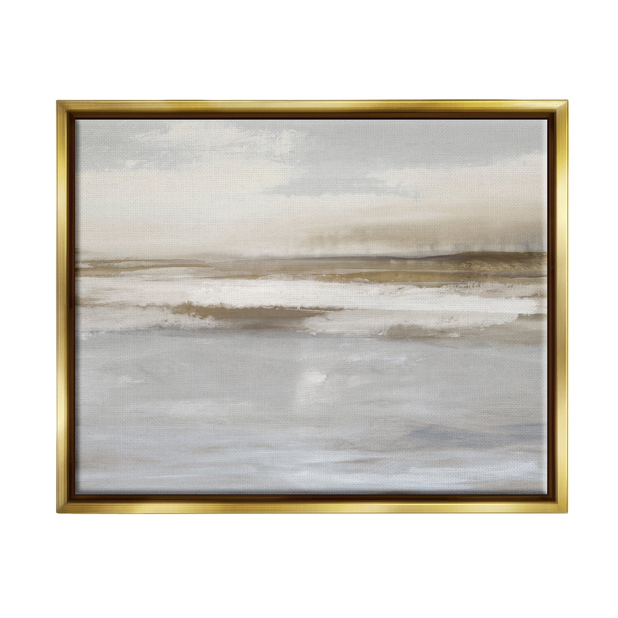 Stupell Industries Cloudy Abstract Landscape Landscape Painting Gold Floater Framed Canvas Art Print Wall Art, 31 x 25
