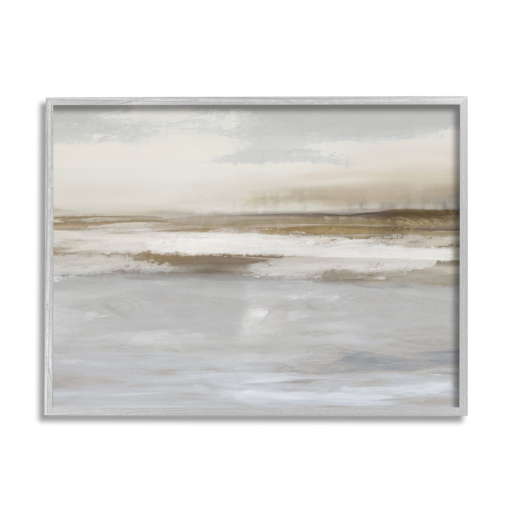 Stupell Industries Cloudy Abstract Landscape Landscape Painting Gray Framed Art Print Wall Art, 20 x 16