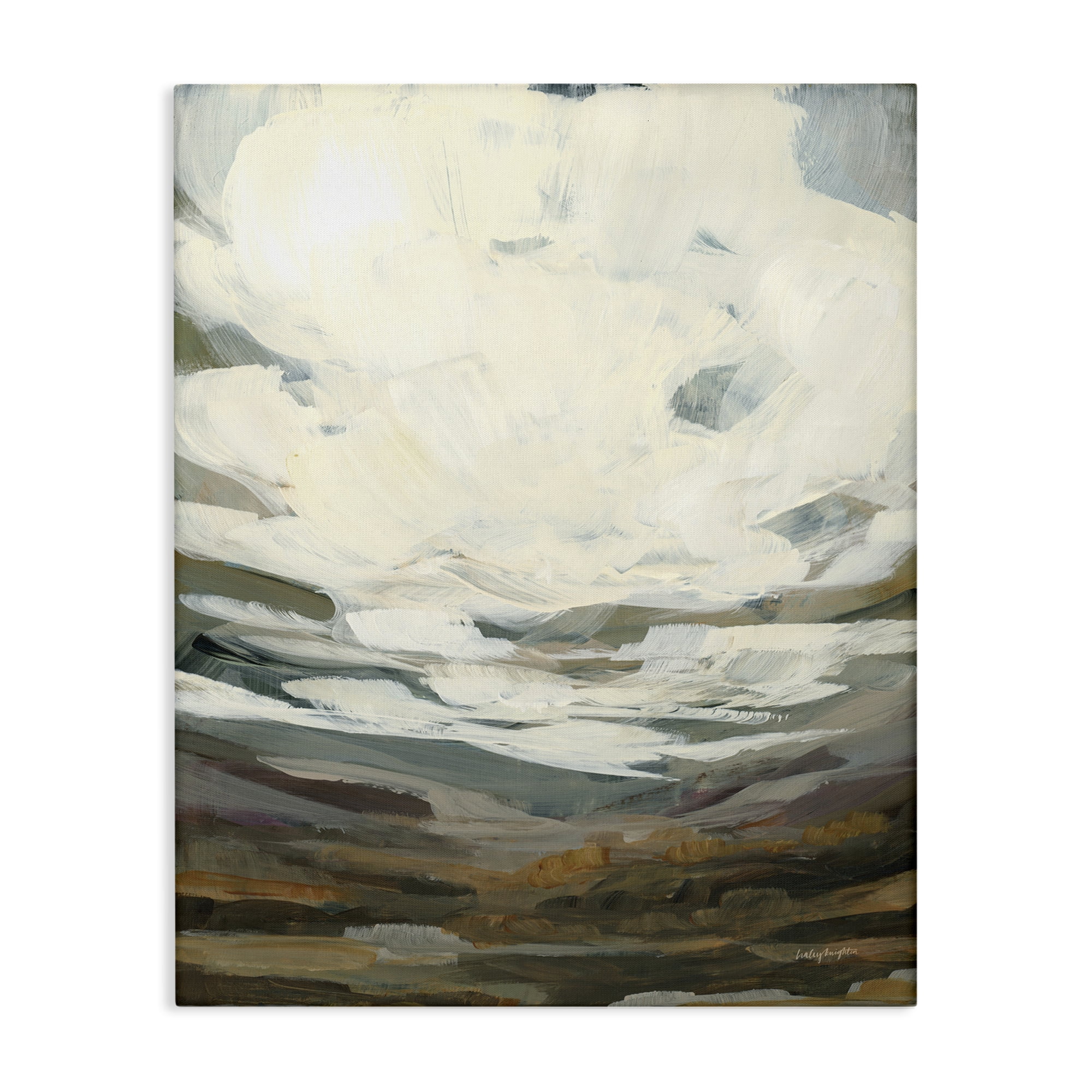Stupell Industries Cloudy Abstract View Landscape Painting Gallery Wrapped Canvas Art Print Wall Art, 30 x 40