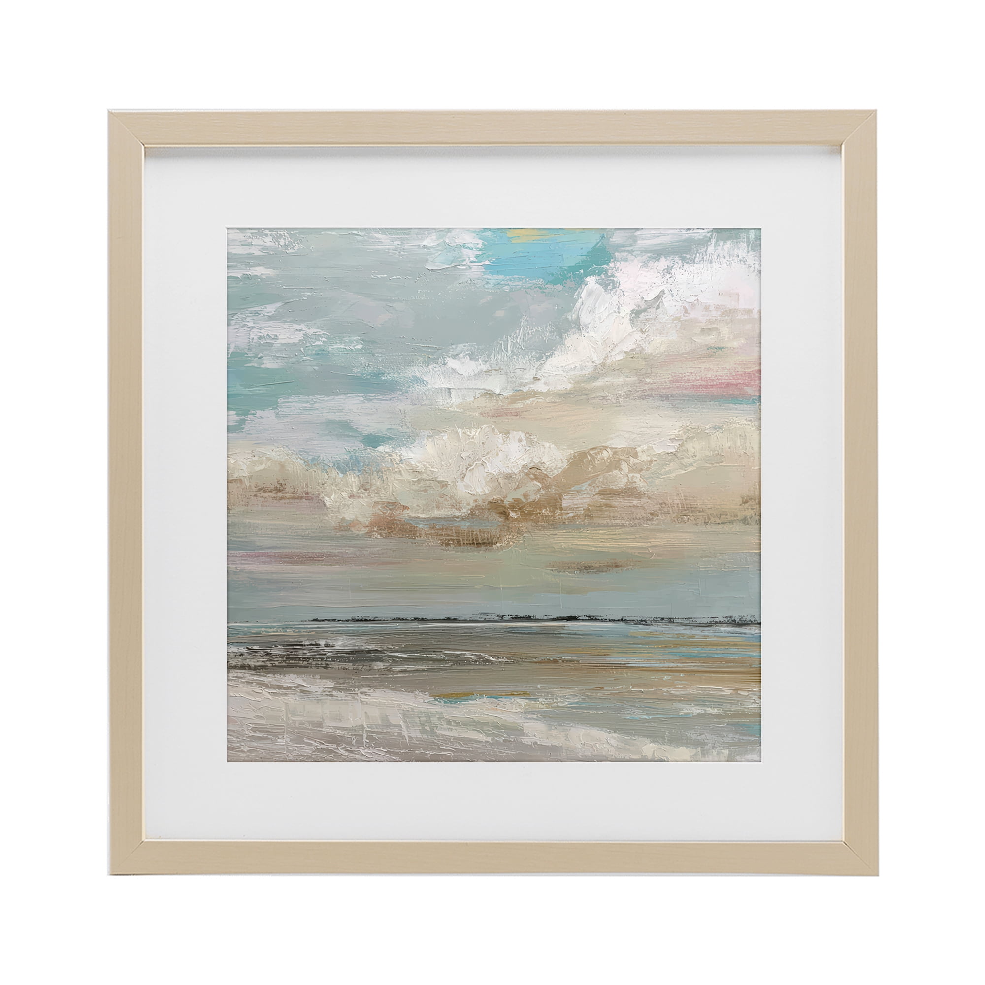 Stupell Industries Cloudy Beach Brushstrokes Birch Framed Print Under Glass, design by Kim Curinga