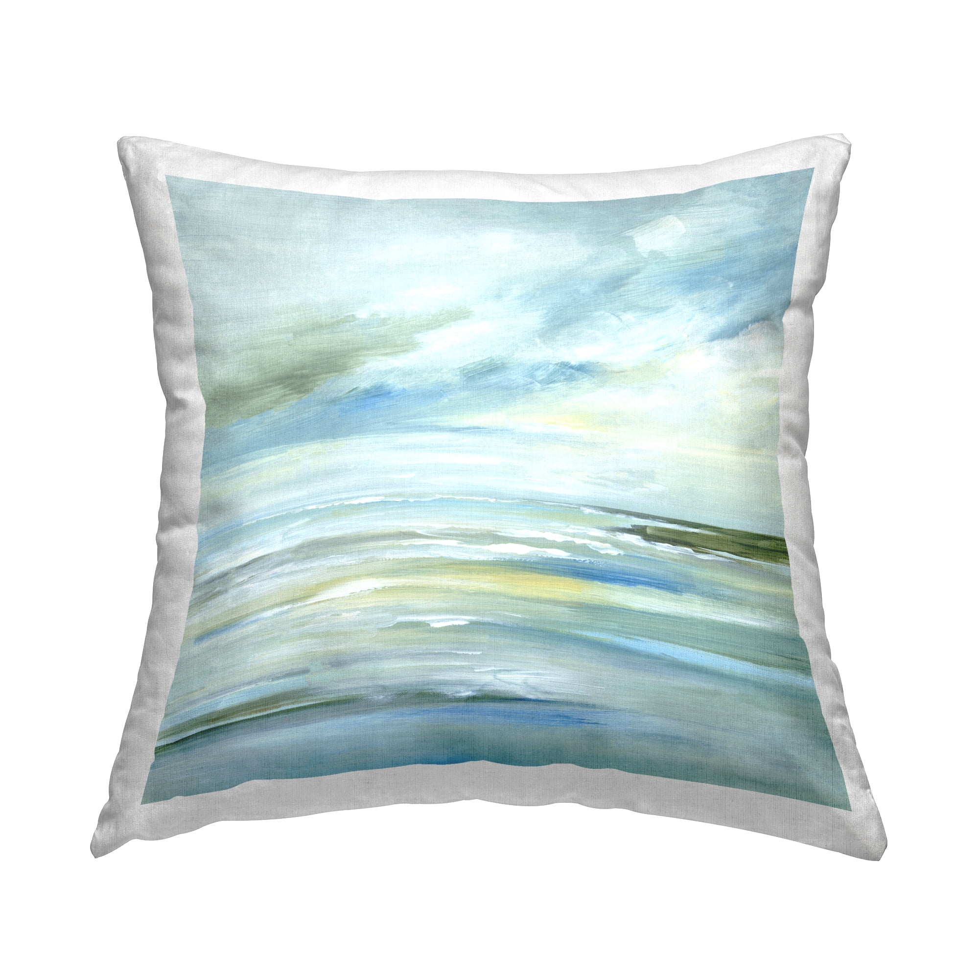 Stupell Industries Cloudy Blue Beach Impression Decorative Printed Throw Pillow Design by Lera.