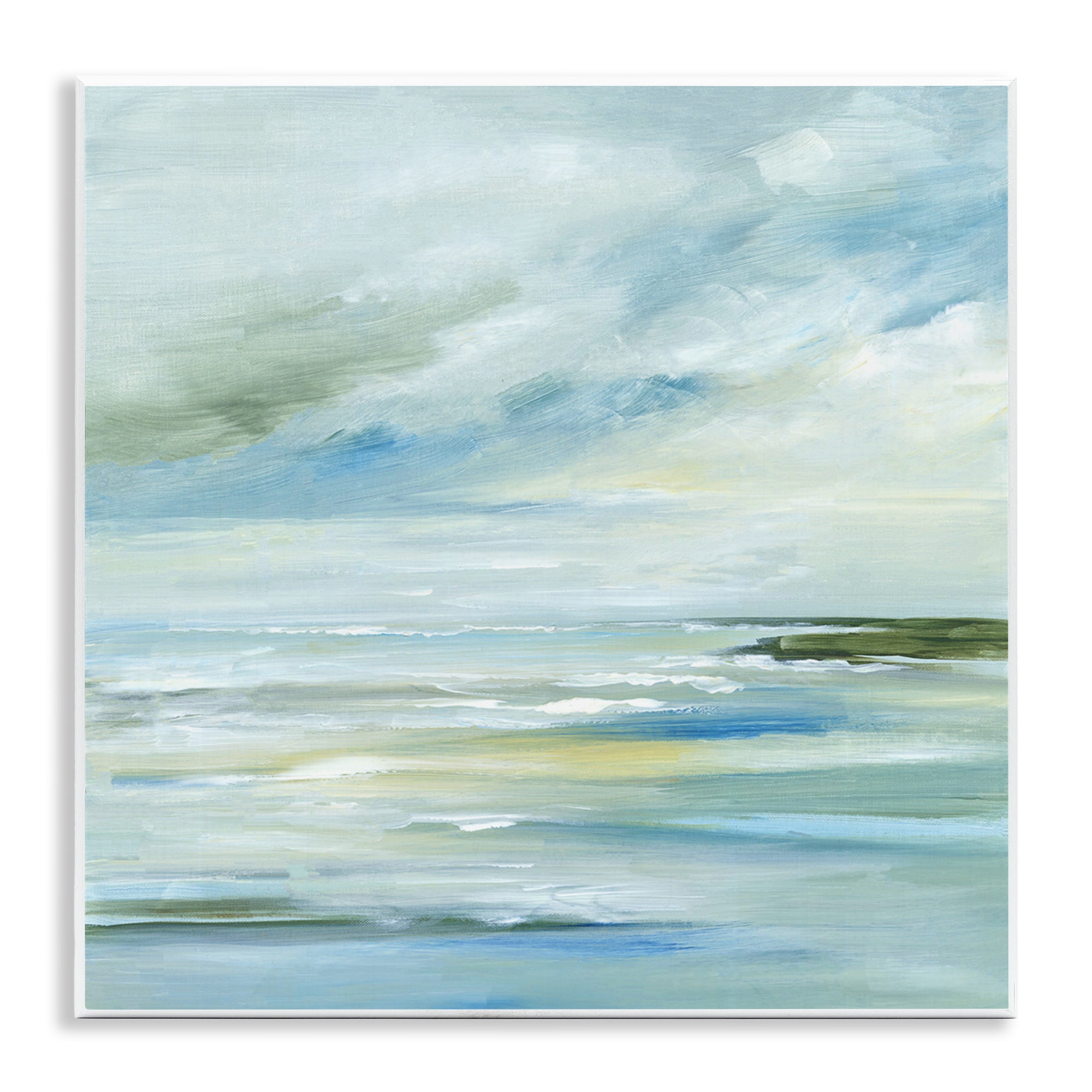 Stupell Industries Cloudy Blue Beach Impression Landscape & Nature Painting Unframed Art Print Wall Art, 12 x 12