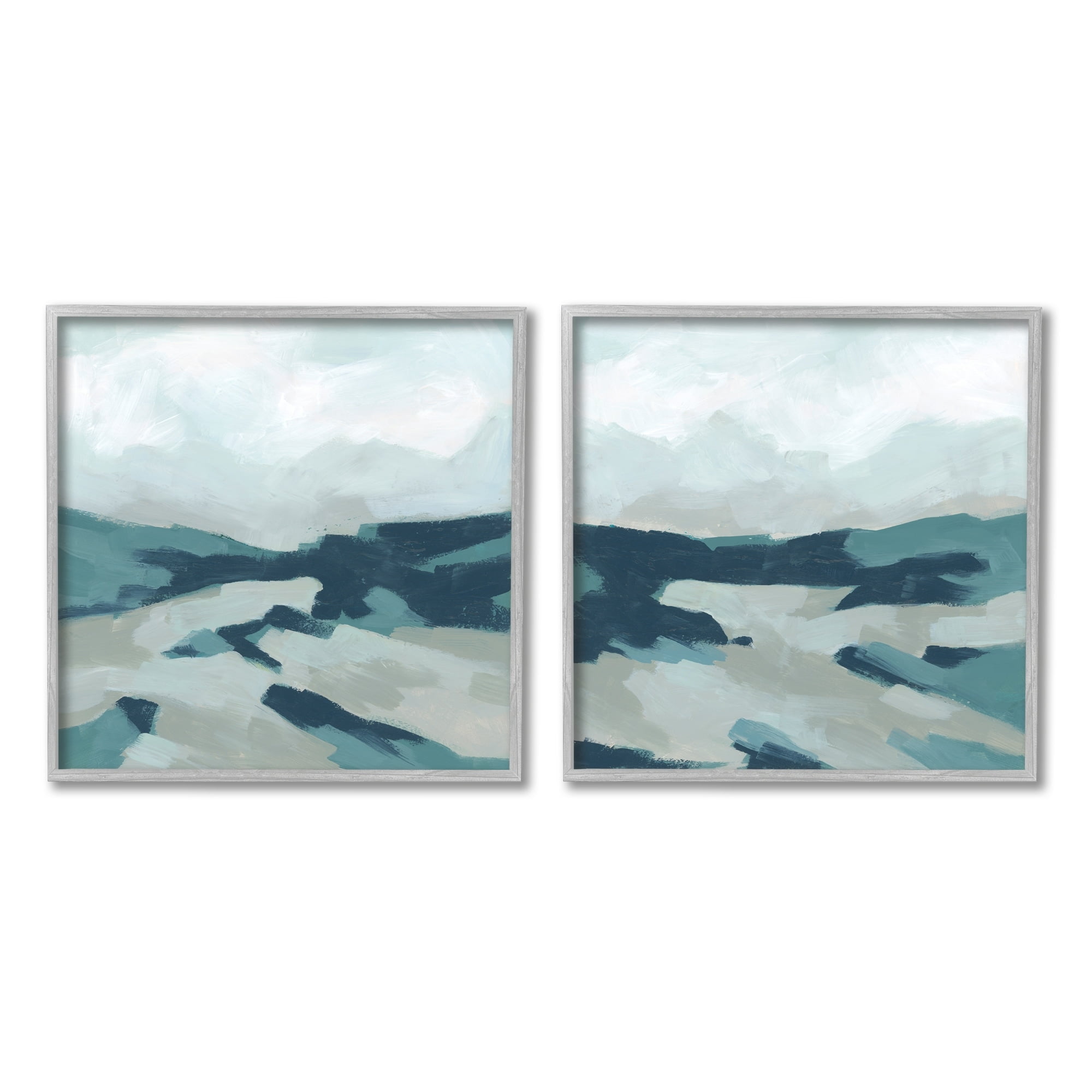 Stupell Industries Cloudy Blue Mountain Scene Abstract Landscape Design, 12 x 12, Design by June Erica Vess