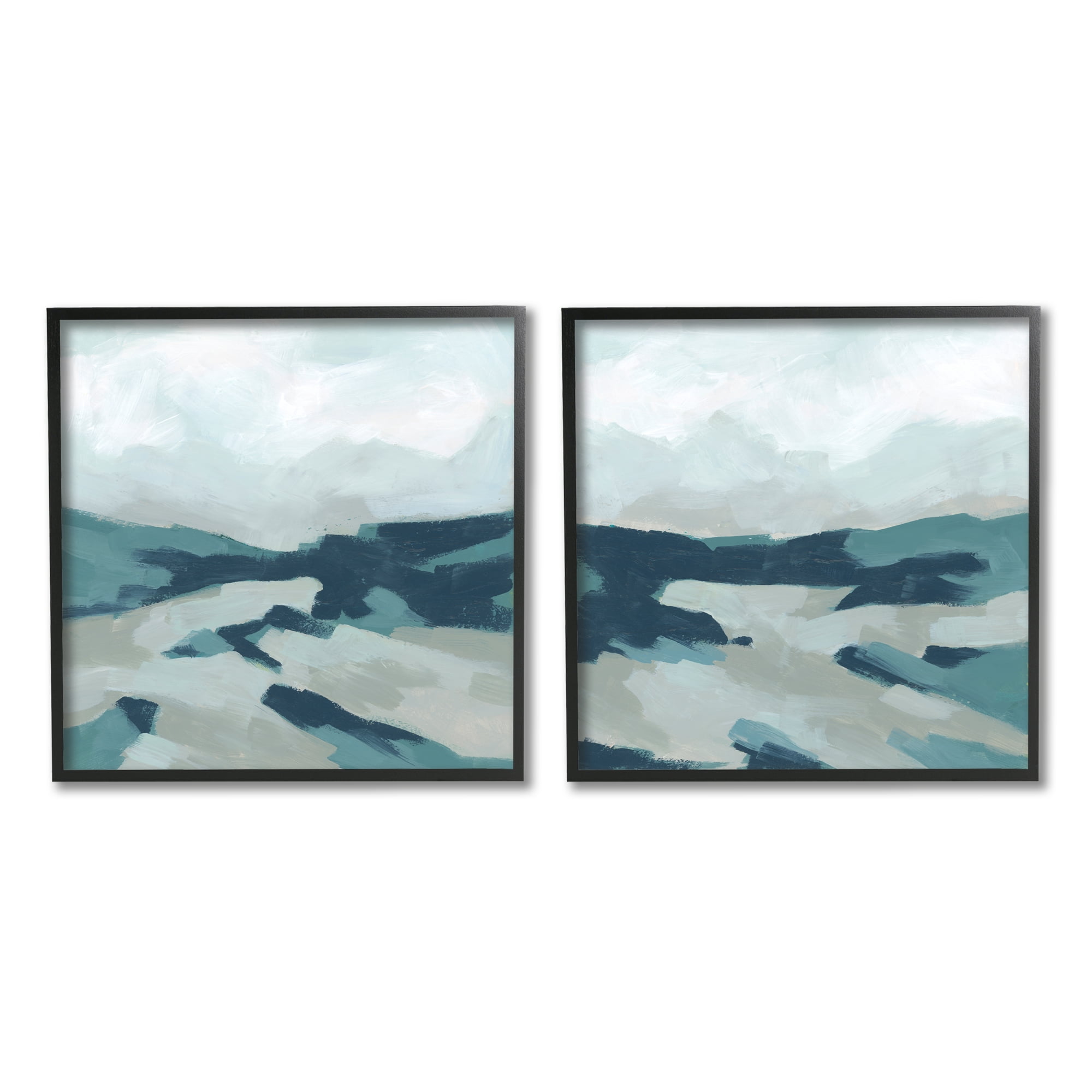 Stupell Industries Cloudy Blue Mountain Scene Abstract Landscape Design, 17 x 17, Design by June Erica Vess