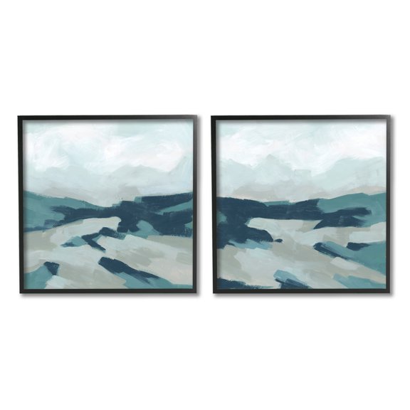 Stupell Industries Cloudy Blue Mountain Scene Abstract Landscape Design, 17 x 17, Design by June Erica Vess