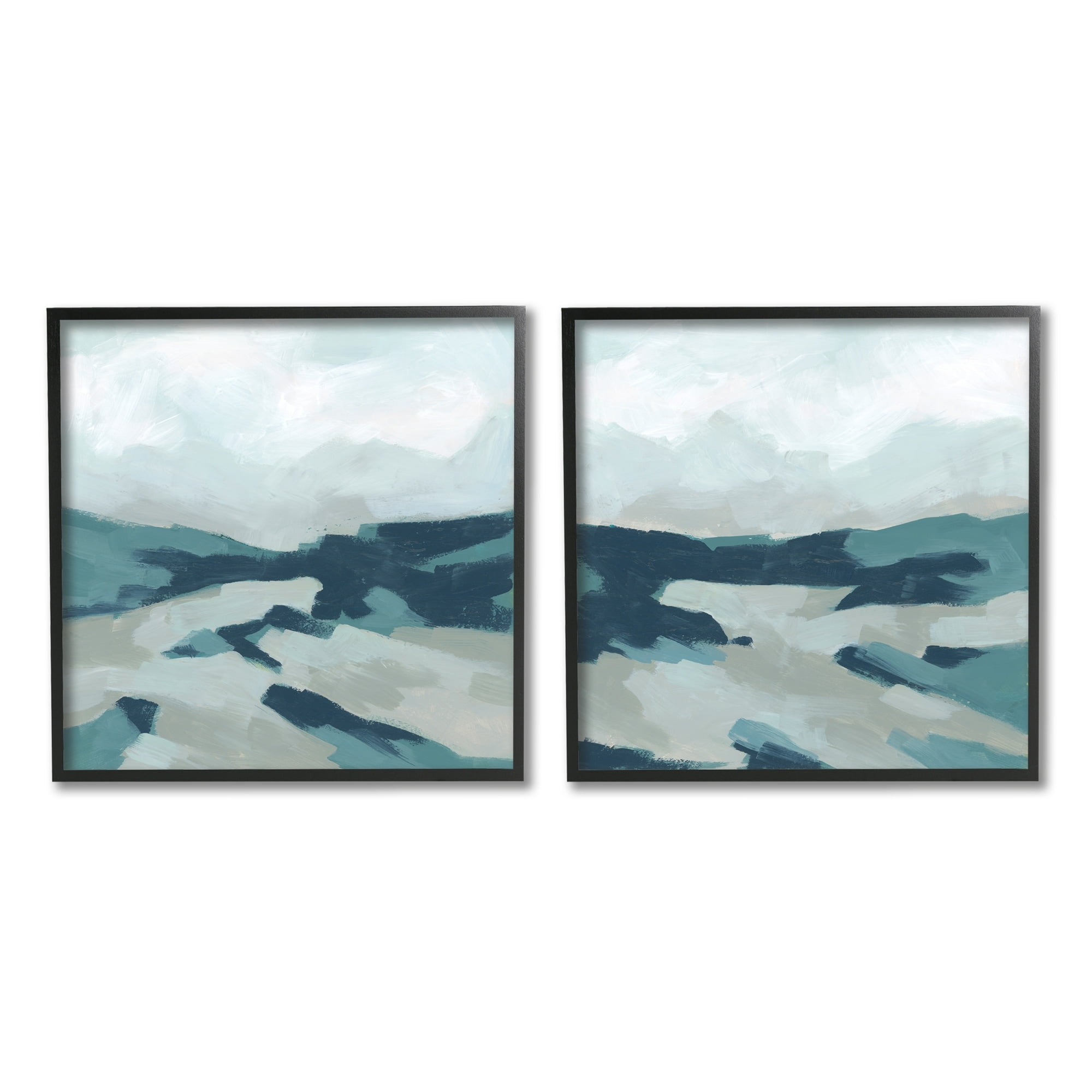 Stupell Industries Cloudy Blue Mountain Scene Abstract Landscape Design, 24 x 24, Design by June Erica Vess