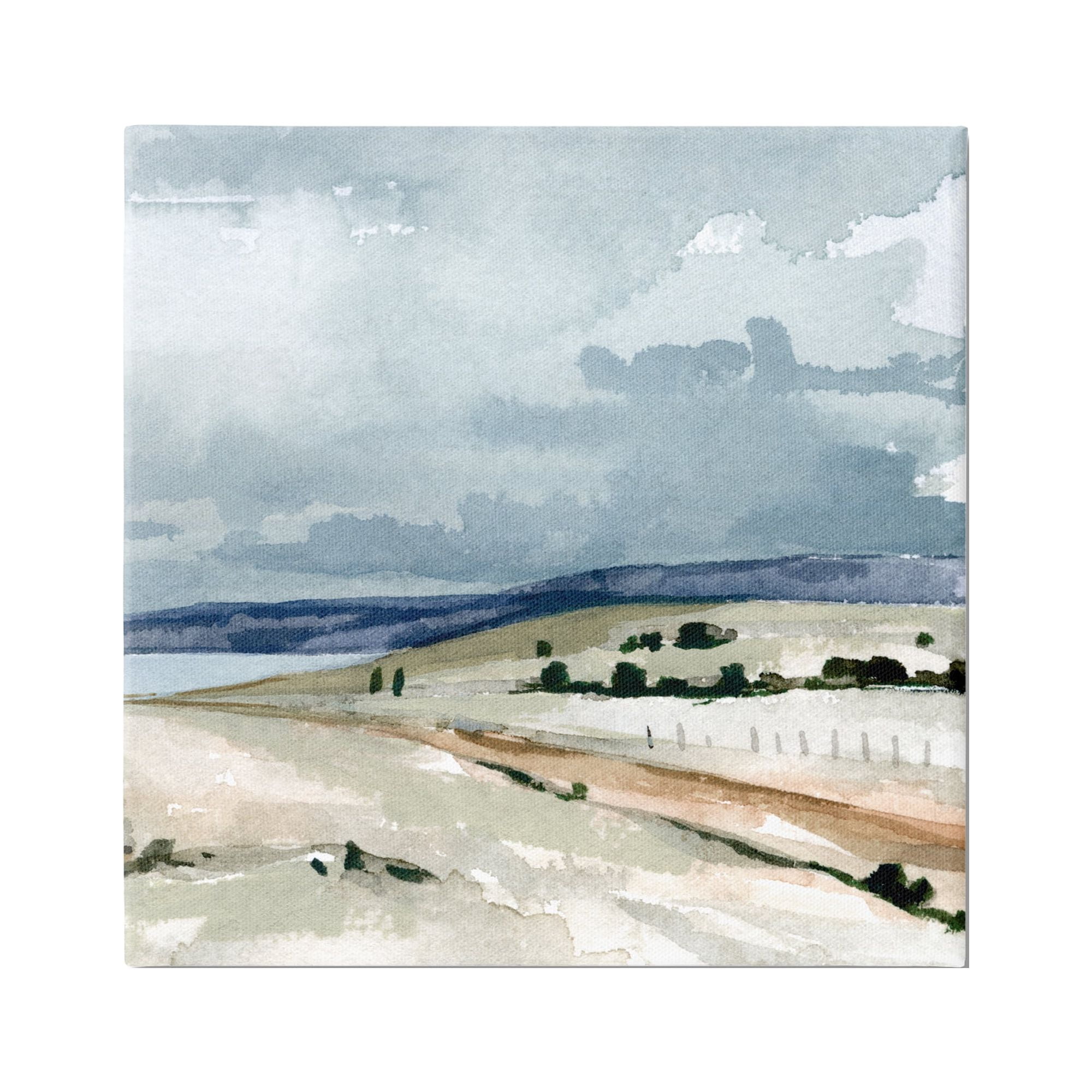 Stupell Industries Cloudy Country Mountain Road Watercolor Detail Scene Painting Gallery Wrapped Canvas Print Wall Art, Design by Emma Caroline