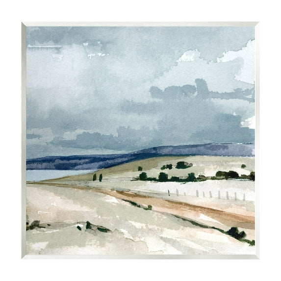 Stupell Industries Cloudy Country Mountain Road Watercolor Detail Scene Painting Unframed Art Print Wall Art, Design by Emma Caroline