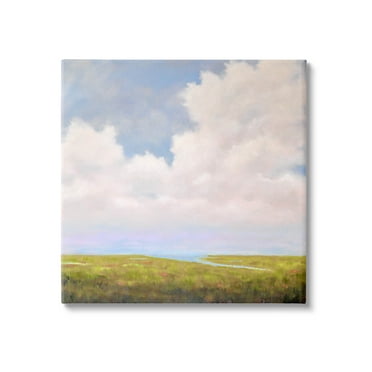 Stupell Industries Cloudy Countryside Bay Inlet Stream Painting Gallery Wrapped Canvas Print Wall Art, Design by Catherine Andersen