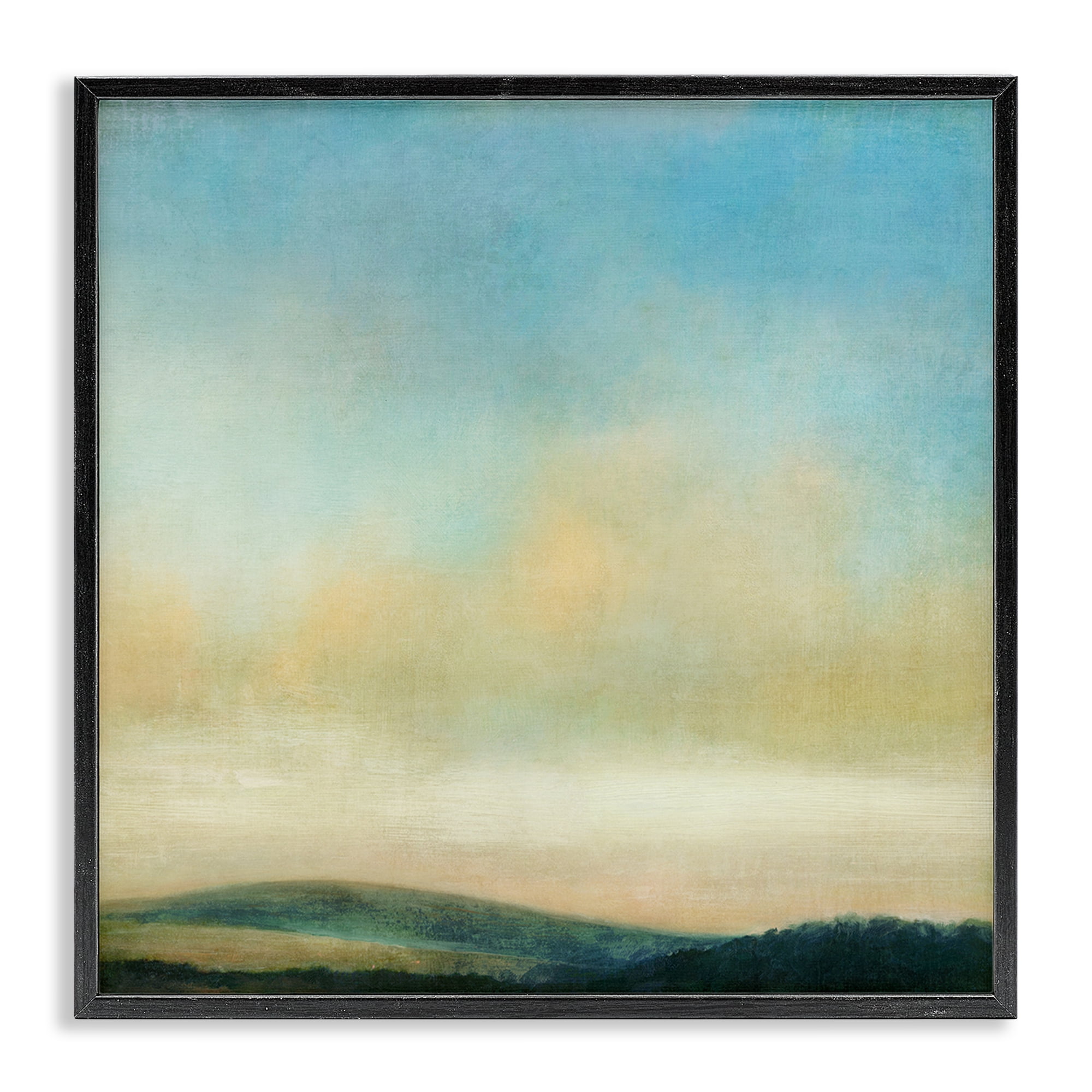 Stupell Industries Cloudy Countryside Fields Landscape & Nature Painting Black Framed Art Print Wall Art, 17 x 17