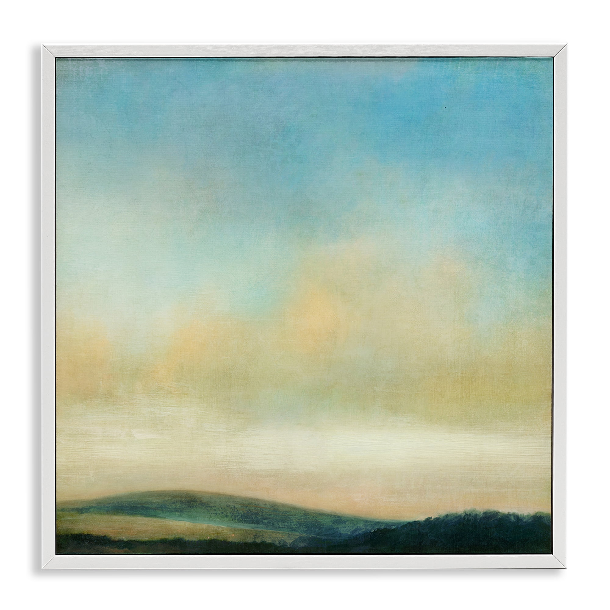 Stupell Industries Cloudy Countryside Fields Landscape & Nature Painting White Framed Art Print Wall Art, 17 x 17
