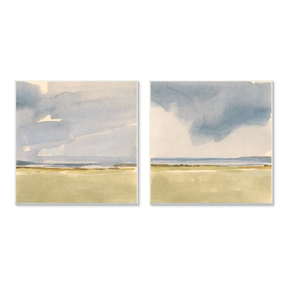 Stupell Industries Cloudy Field Nature Landscape Watercolor Collage , 12 x 12, Design by Victoria Barnes