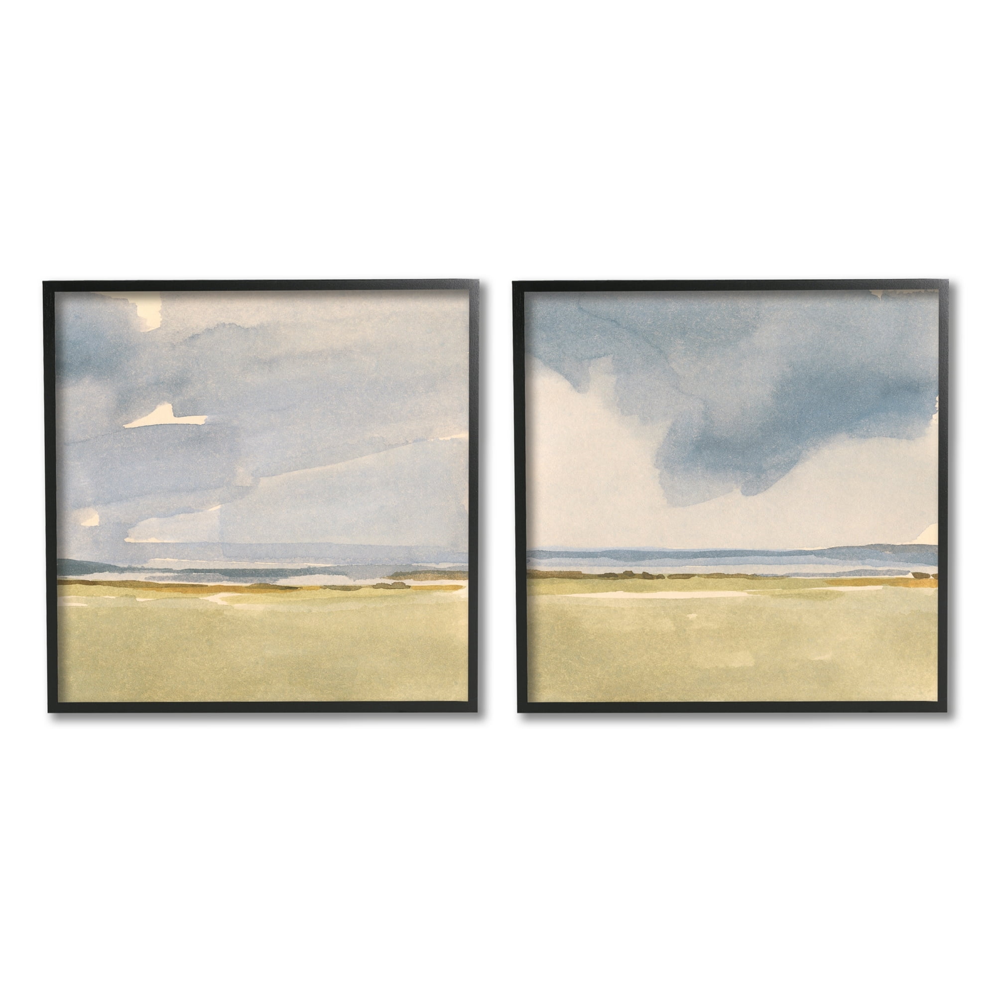 Stupell Industries Cloudy Field Nature Landscape Watercolor Collage , 24 x 24, Design by Victoria Barnes