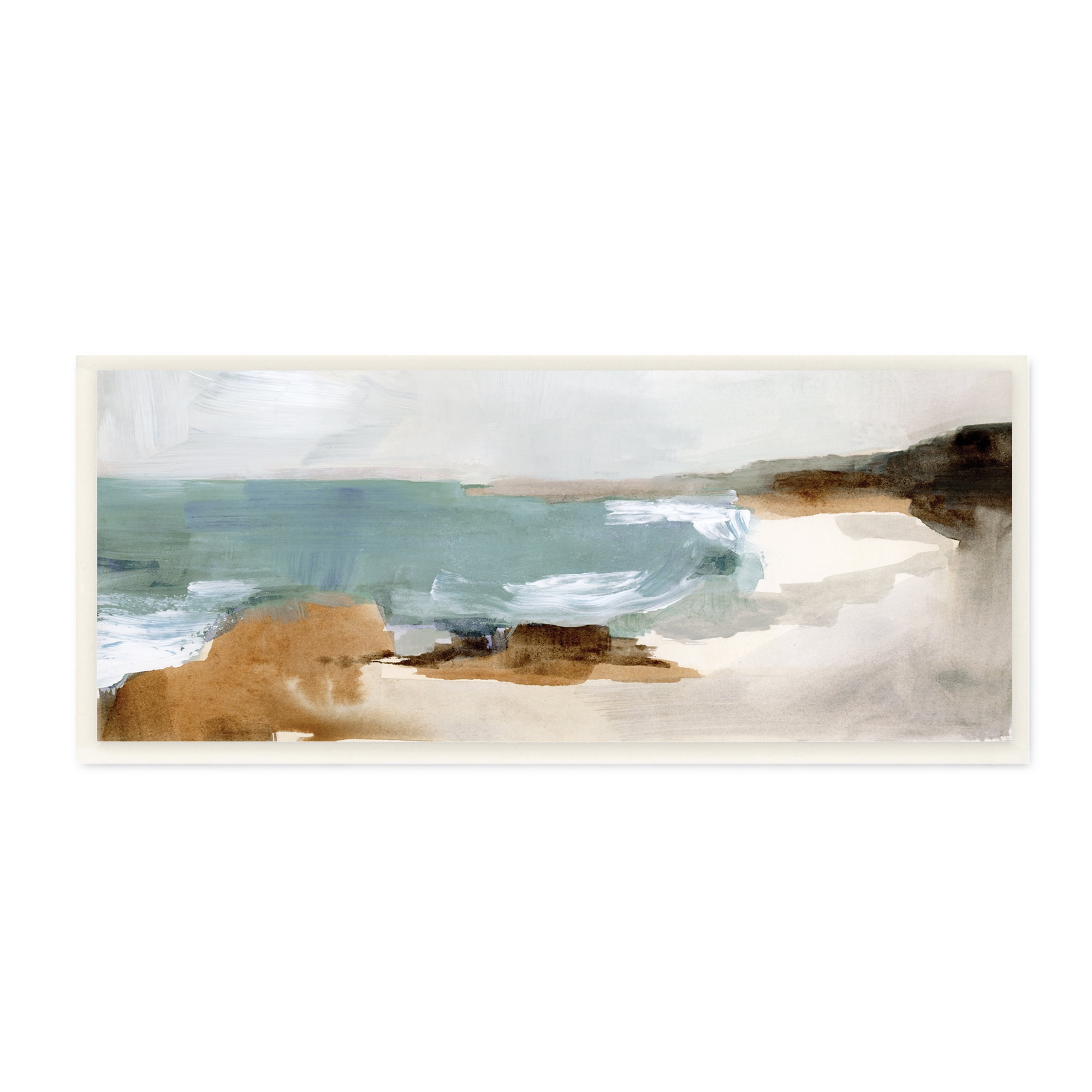 Stupell Industries Cloudy Grey Beach Landscape Abstraction Crashing Waves, 7 x 17, Designed by Victoria Barnes