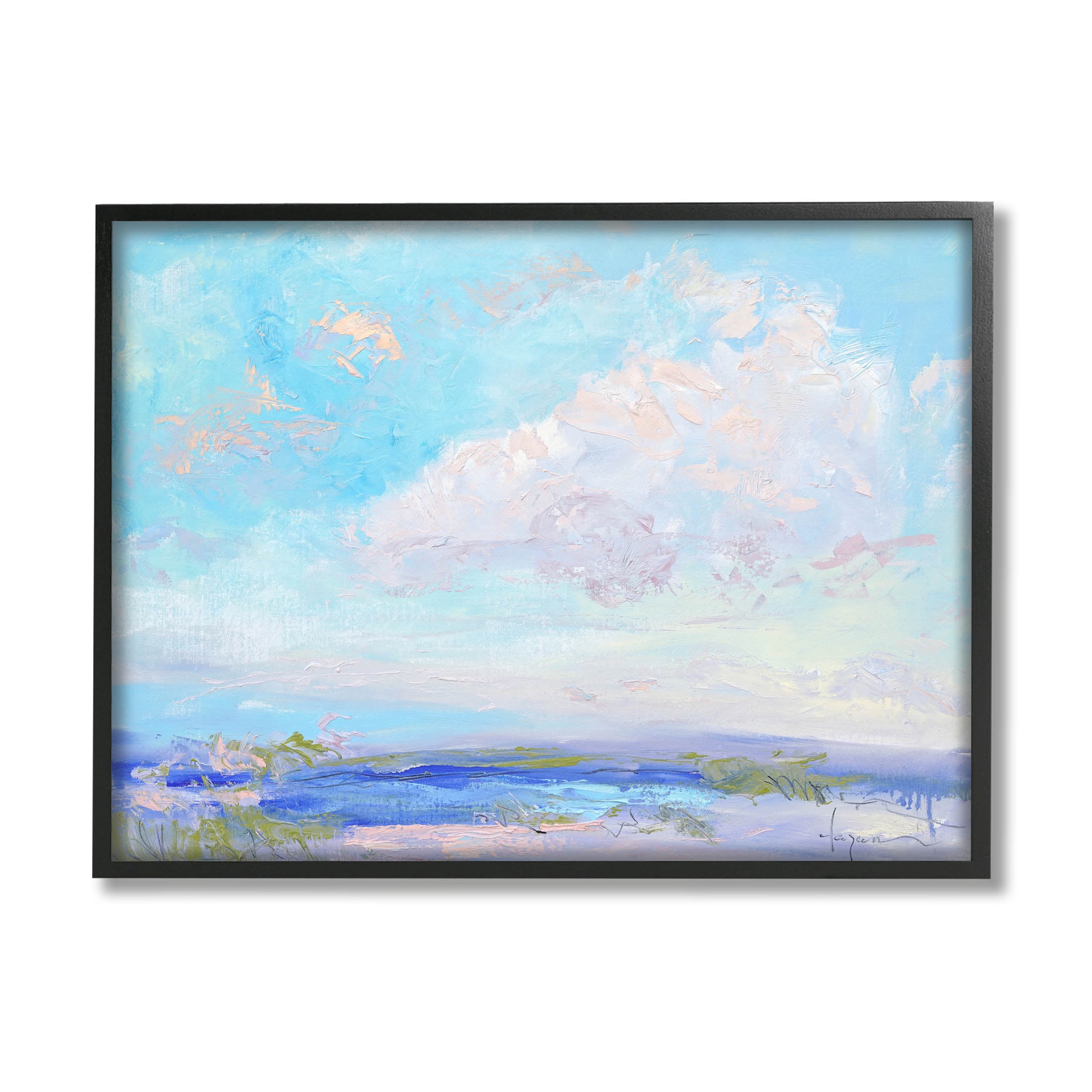 Stupell Industries Cloudy Impressionist Nature Landscape Painting Black Framed Art Print Wall Art, Design by Dorothy Fagan