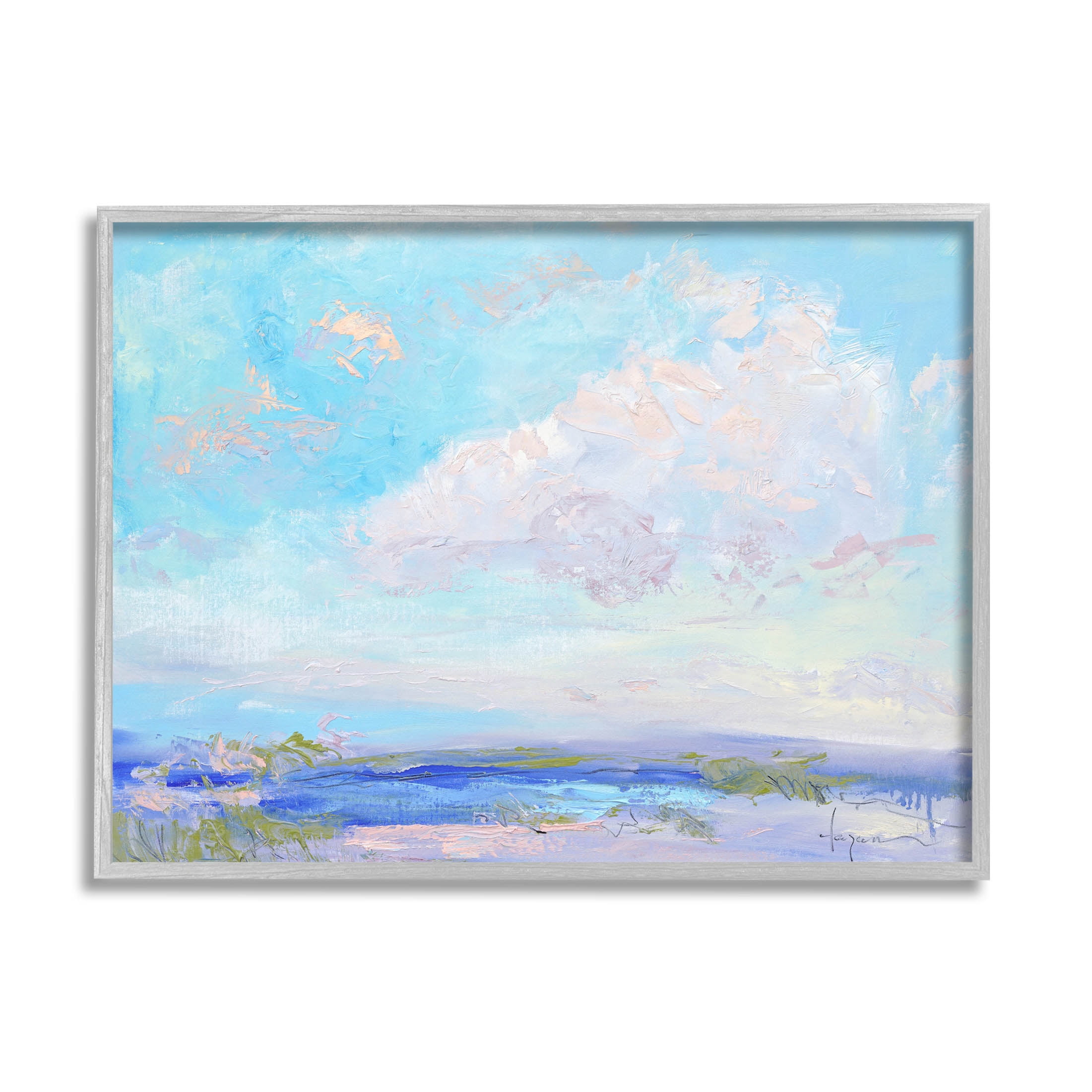 Stupell Industries Cloudy Impressionist Nature Landscape Painting Gray Framed Art Print Wall Art, Design by Dorothy Fagan