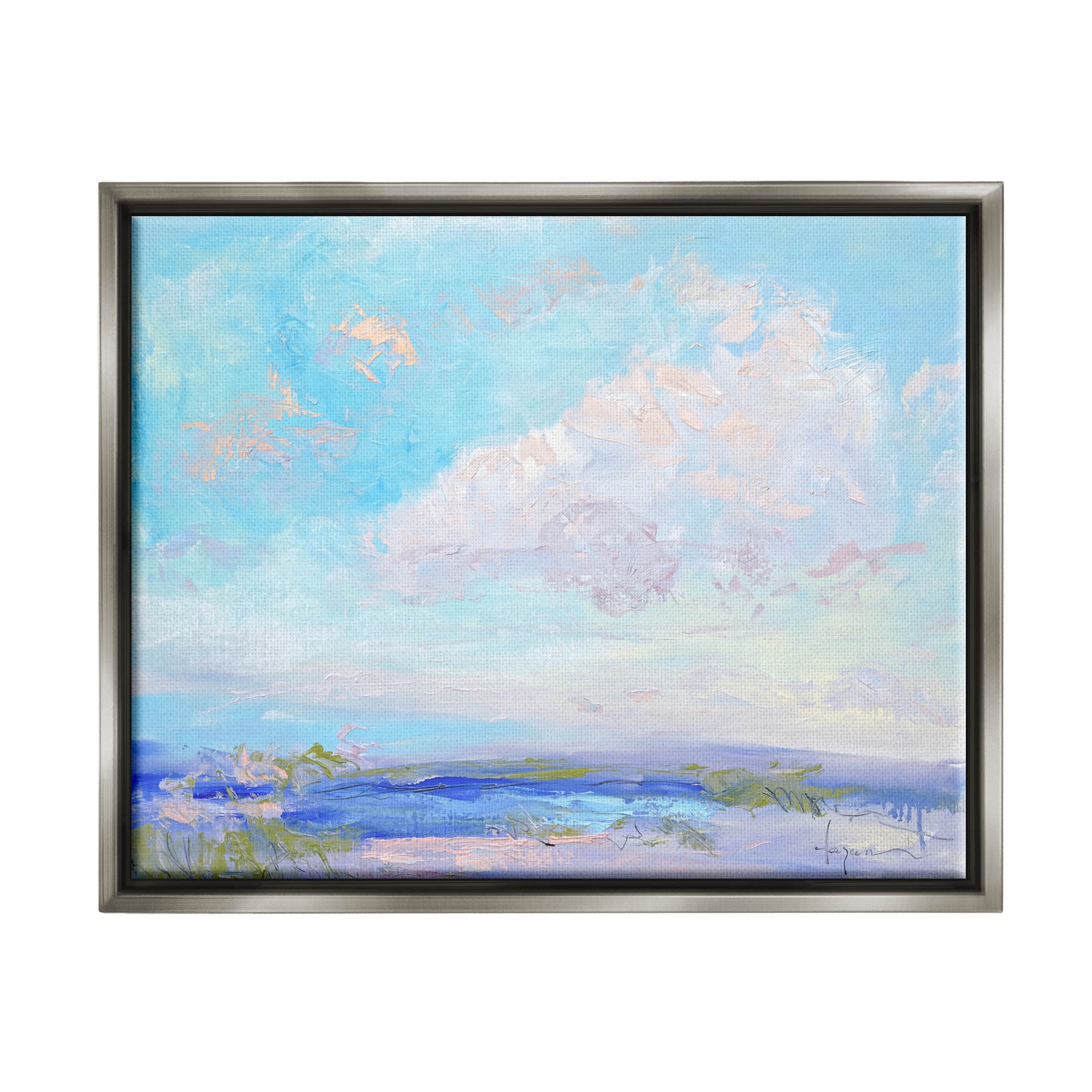 Stupell Industries Cloudy Impressionist Nature Landscape Painting Luster Gray Floating Framed Canvas Print Wall Art, Design by Dorothy Fagan