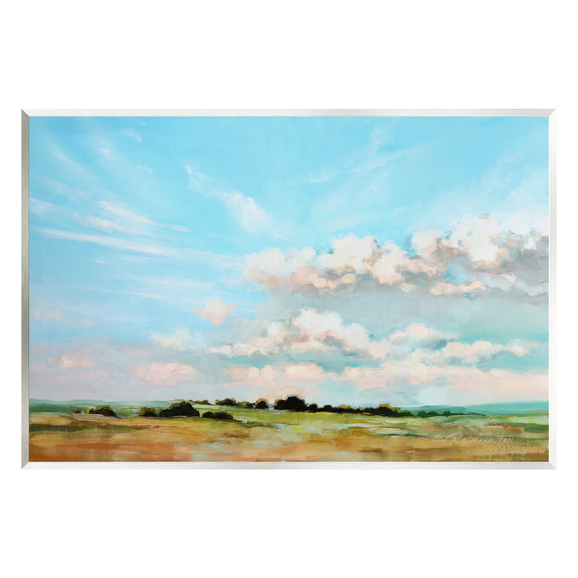 Stupell Industries Cloudy Landscape Painting Nature Painting Unframed Art Print Wall Art, 19 x 13
