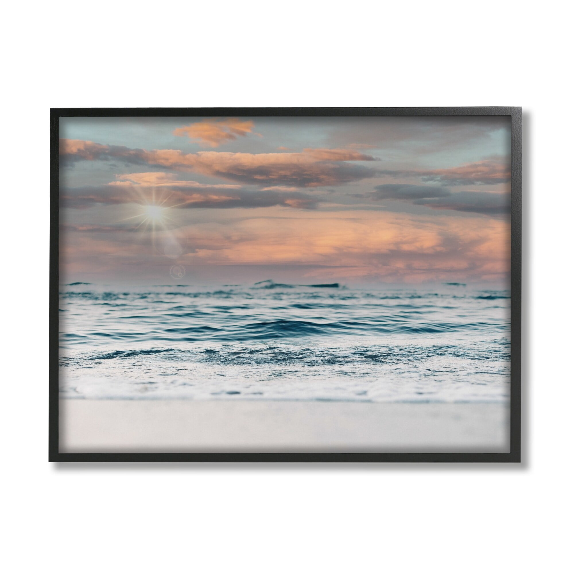 Stupell Industries Cloudy Morning Red Sky Beach Horizon Design, 30 x 24, Design by Tara Moss