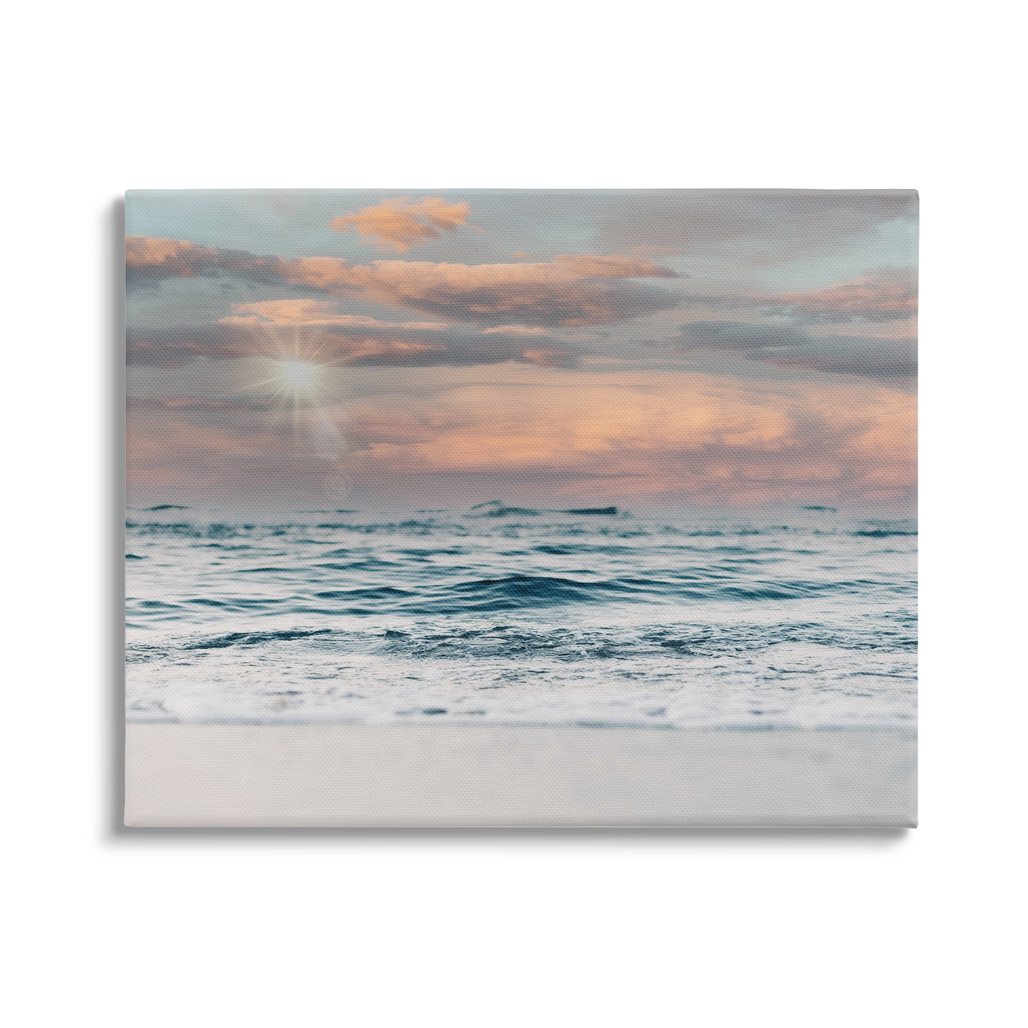Stupell Industries Cloudy Morning Red Sky Beach Horizon Design, 48 x 36, Design by Tara Moss