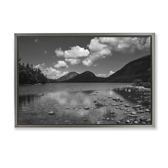 Stupell Industries Cloudy Mountain In The Distance Gray Framed Floater Canvas Wall Art, design by James Rodewald