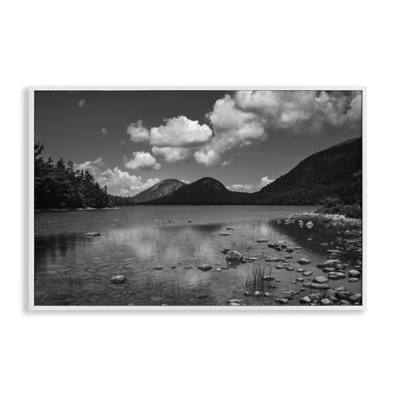 Stupell Industries Cloudy Mountain In The Distance White Framed Giclee Art, design by James Rodewald
