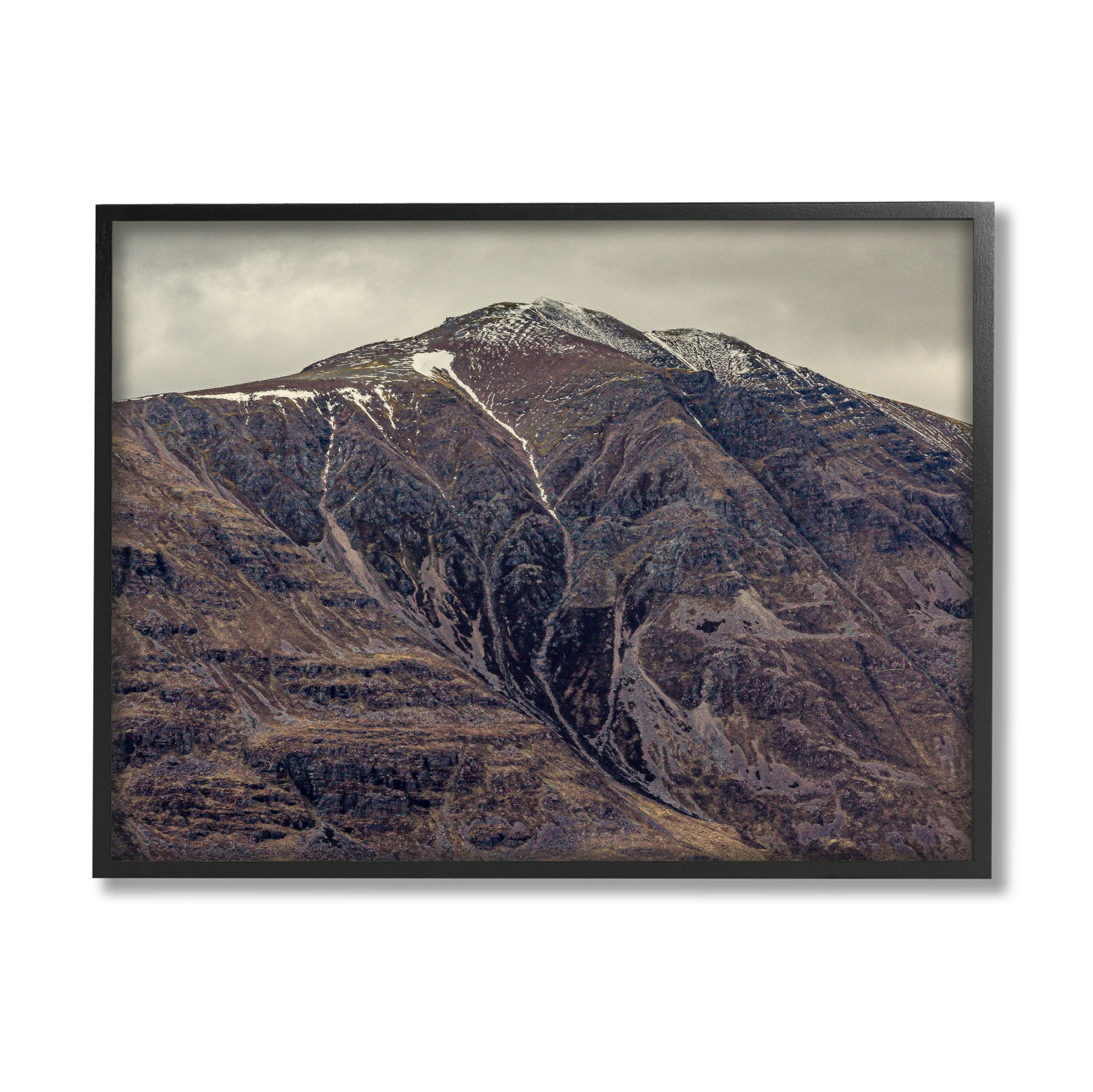 Stupell Industries Cloudy Mountain Peak Slope Photograph Black Framed Art Print Wall Art, Design by Lil' Rue