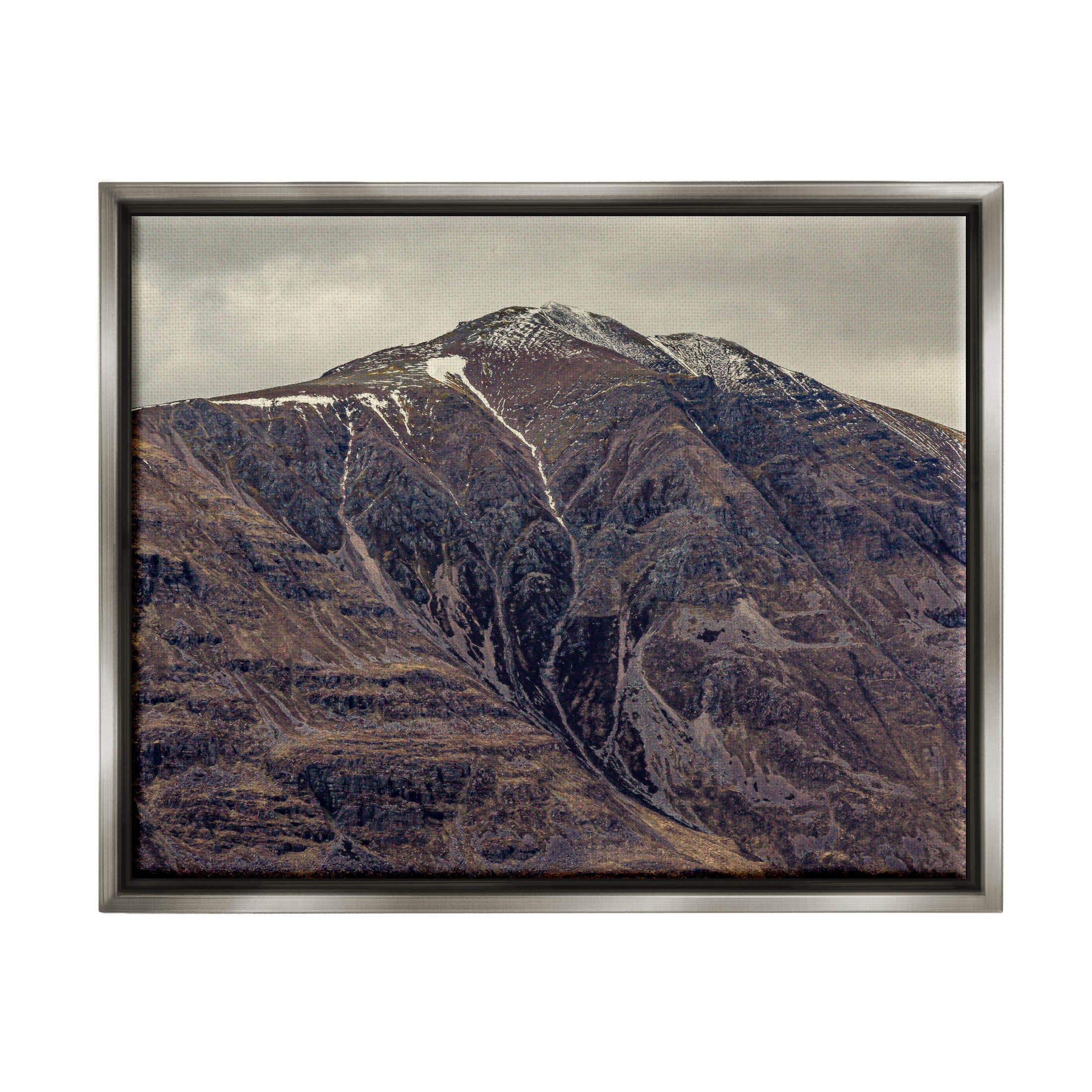Stupell Industries Cloudy Mountain Peak Slope Photograph Luster Gray Floating Framed Canvas Print Wall Art, Design by Lil' Rue