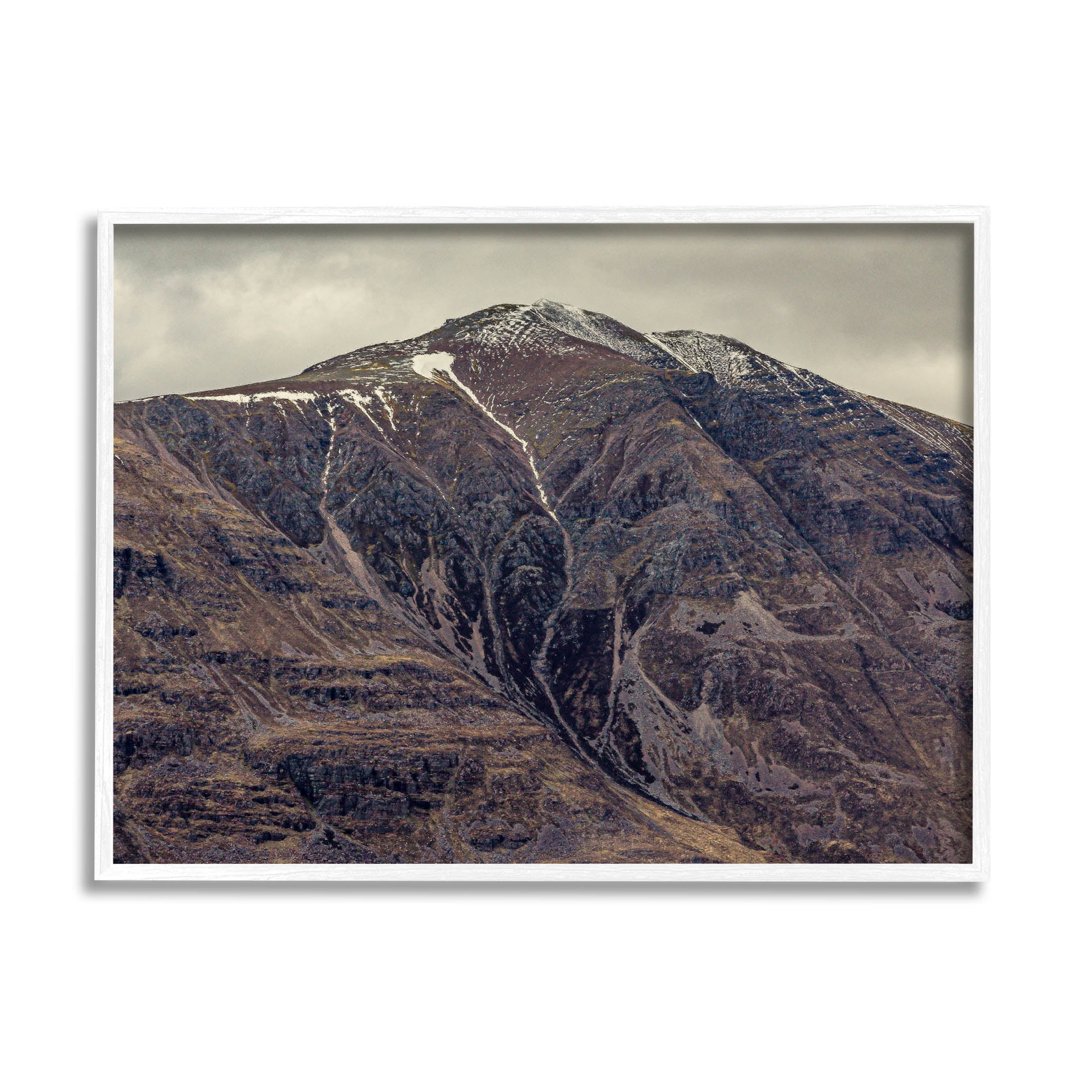 Stupell Industries Cloudy Mountain Peak Slope Photograph White Framed Art Print Wall Art, Design by Lil' Rue