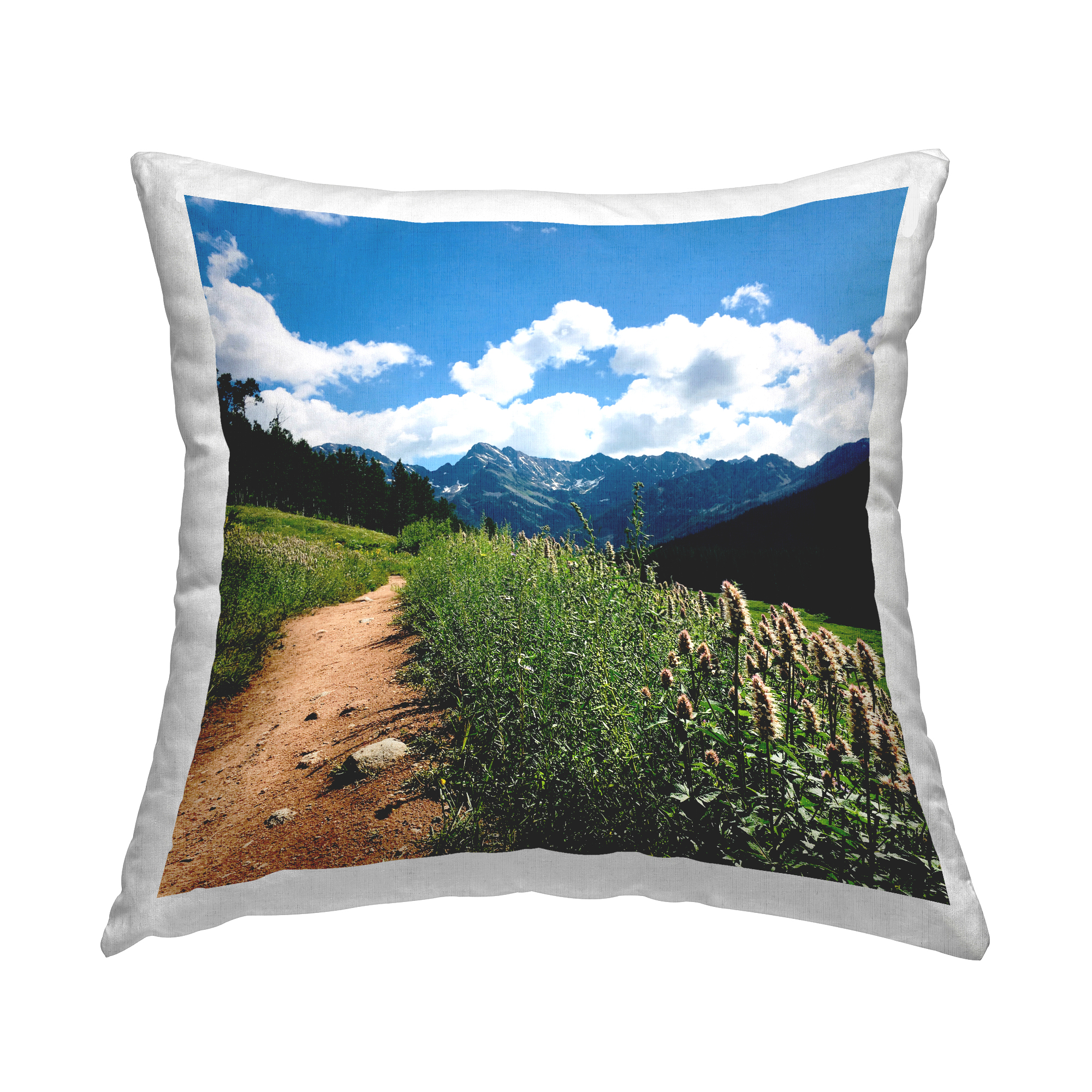 Stupell Industries Cloudy Mountain Trail Decorative Printed Throw Pillow, 18 x 18