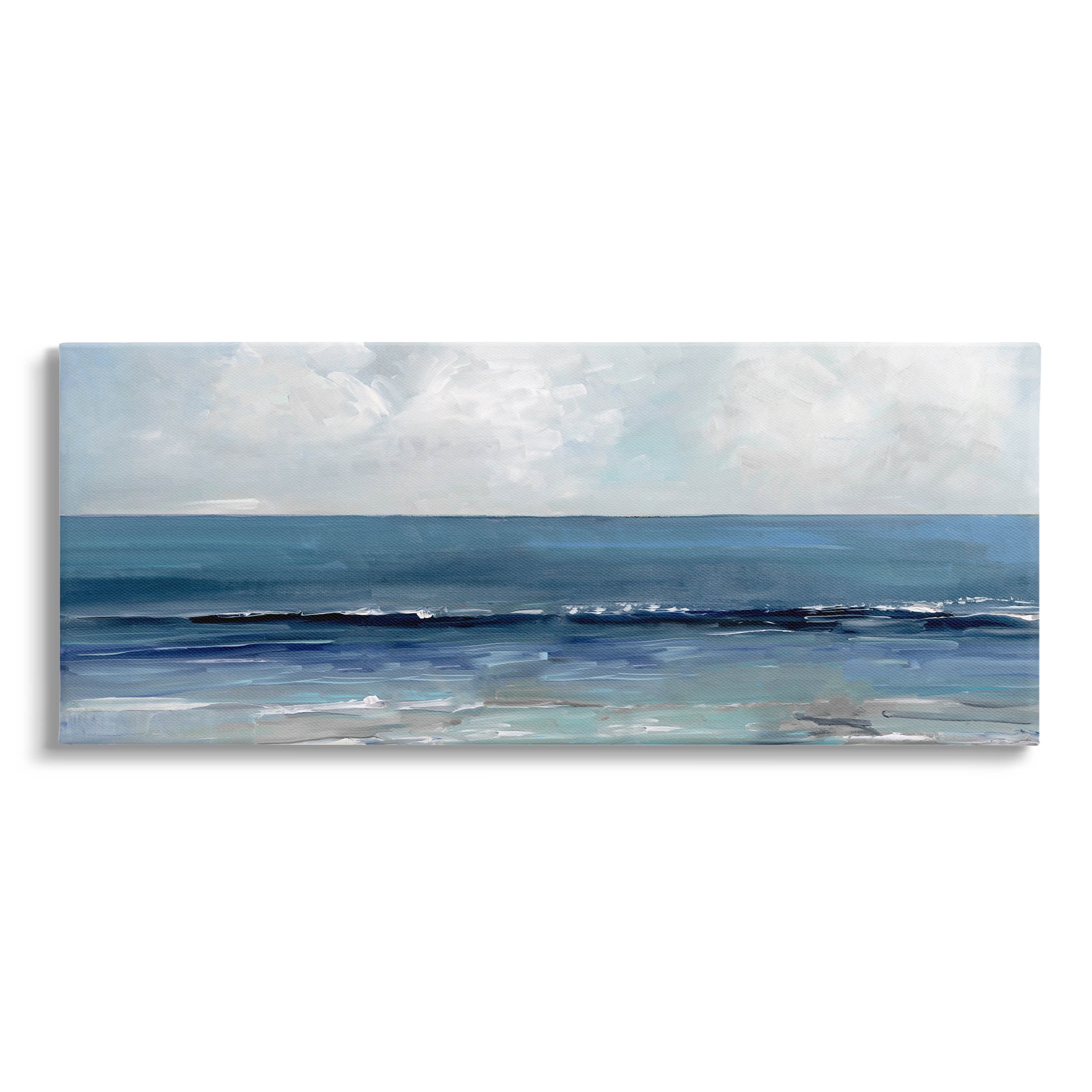 Stupell Industries Cloudy Ocean Waves Horizon Painting Gallery Wrapped Canvas Print Wall Art, Design by Sally Swatland