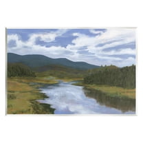 Stupell Industries Cloudy River Landscape Landscape Painting Unframed Art Print Wall Art, 15 x 10