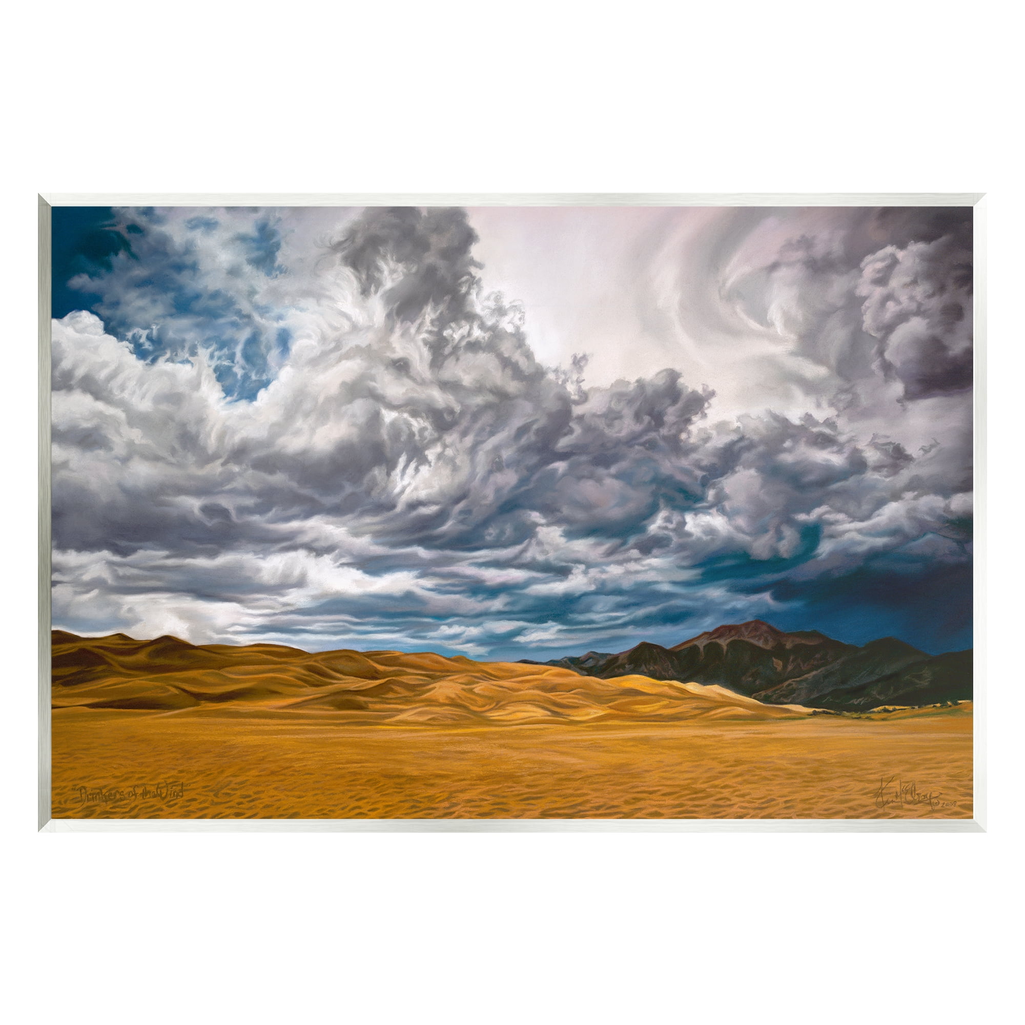 Stupell Industries Cloudy Sand Dunes Landscape Painting Unframed Art Print Wall Art, 15 x 10