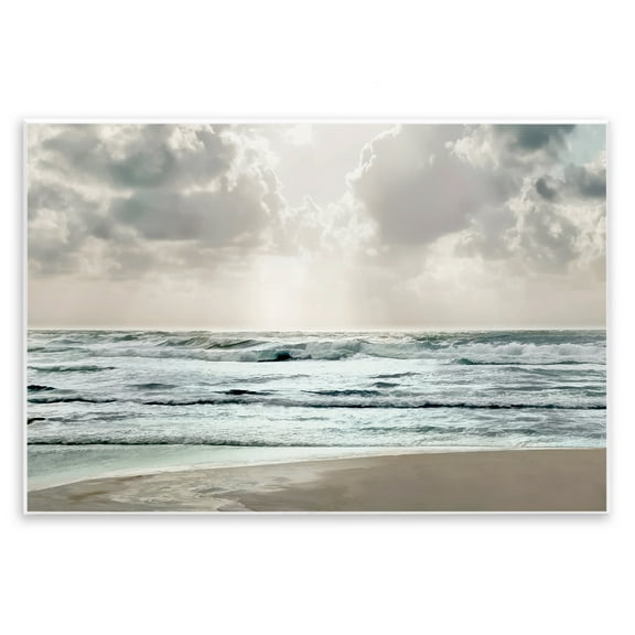 Stupell Industries Cloudy Sunlight Beach Landscape Photography Unframed Art Print Wall Art, 15 x 10