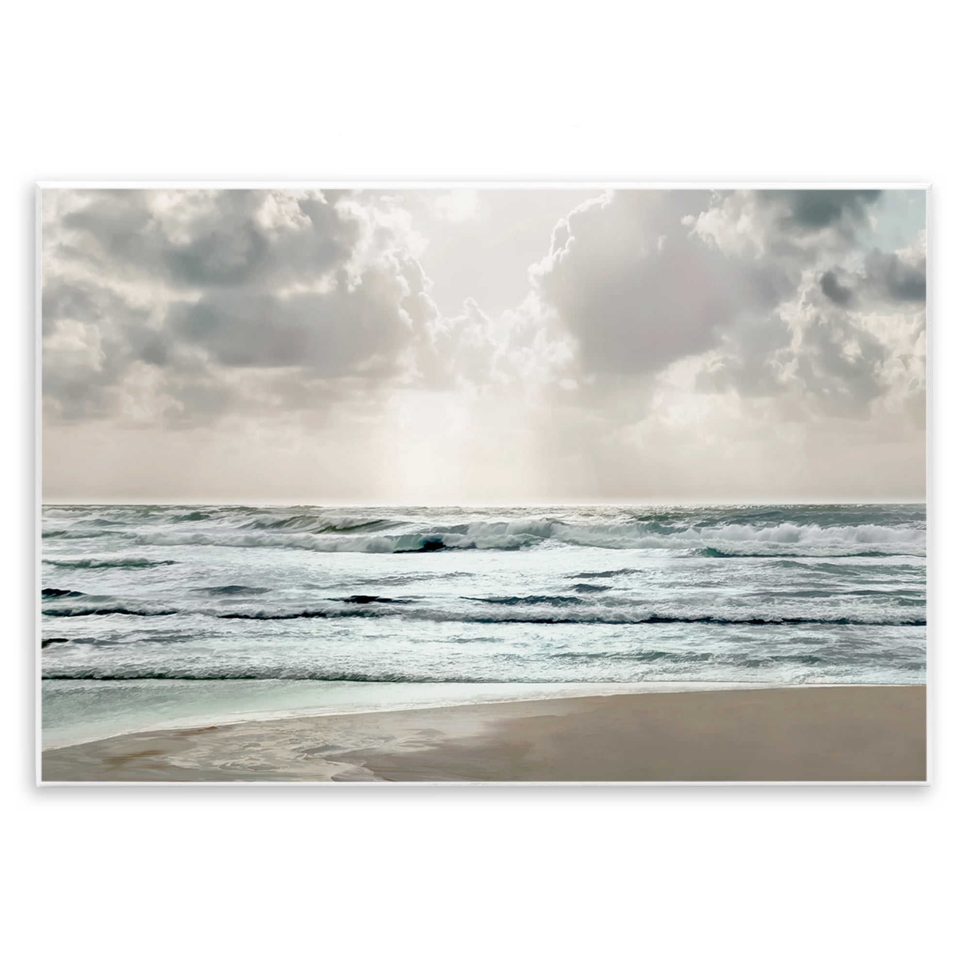 Stupell Industries Cloudy Sunlight Beach Landscape Photography Unframed Art Print Wall Art, 19 x 13