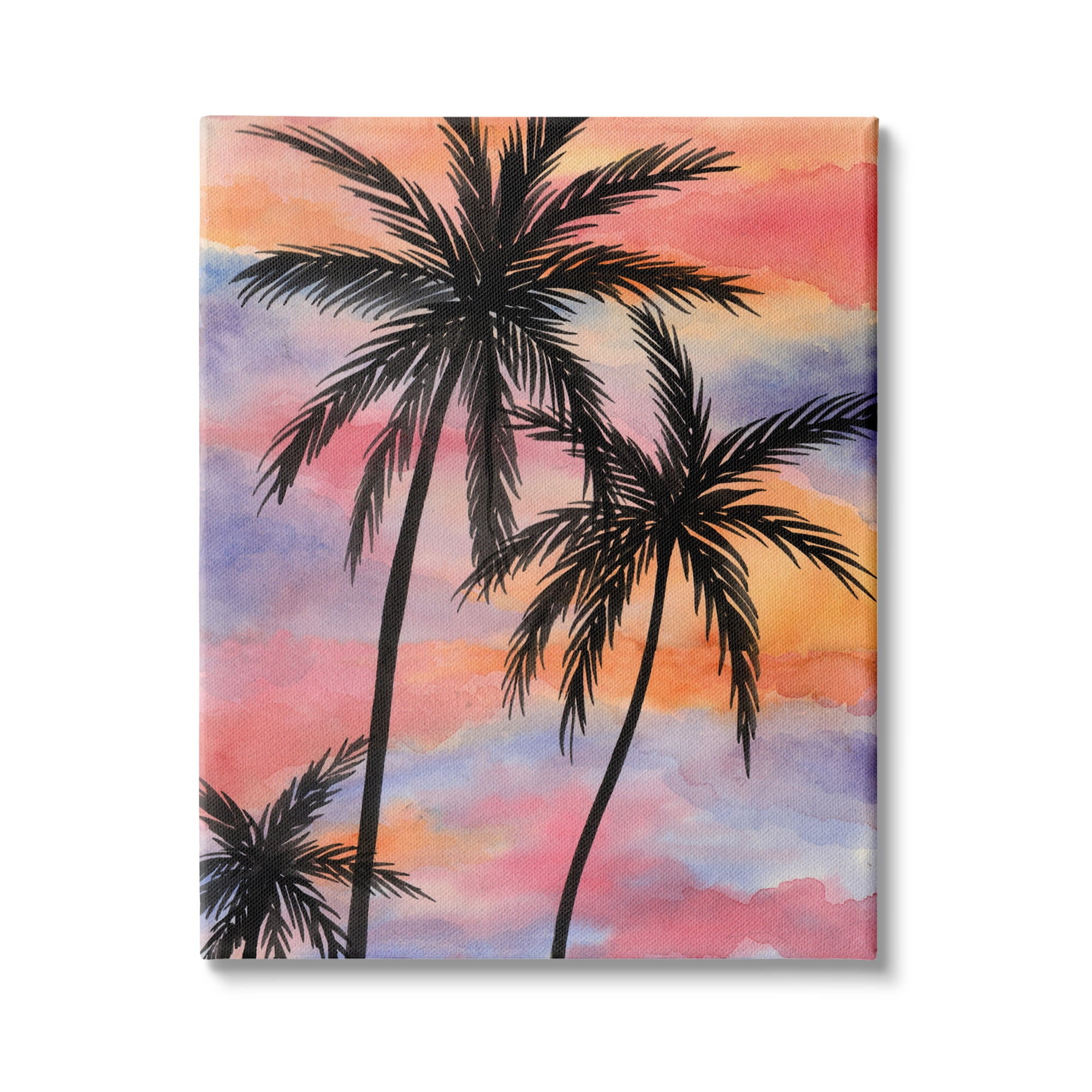 Stupell Industries Cloudy Sunset Sky Palm Tree Silhouette Warm Tropical, 16 x 20, Design by Nicholas Biscardi