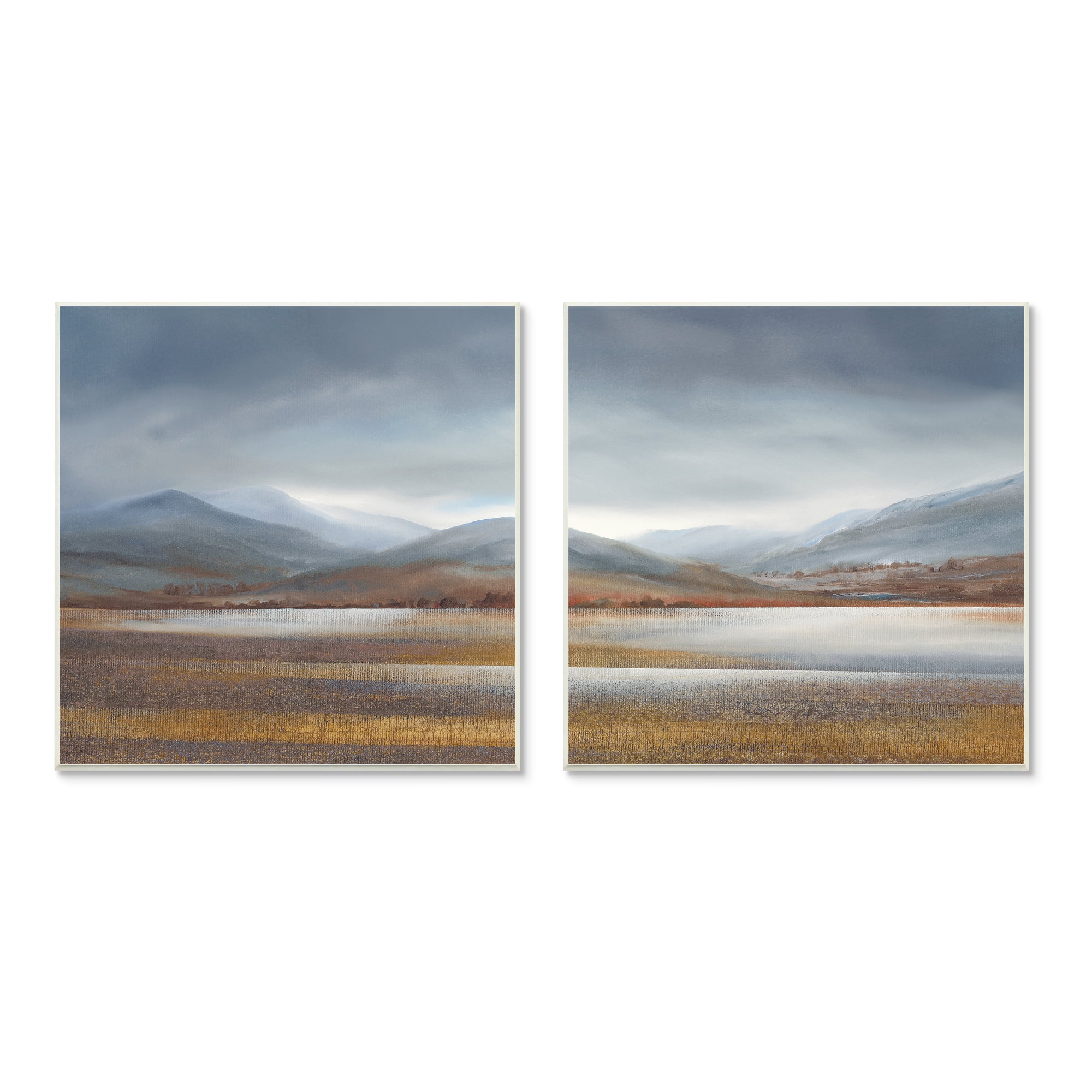 Stupell Industries Cloudy Weather Sky Rural Pasture Grasslands Painting Painting Unframed Art Print Wall Art, Set of 2, Design by Lyn Timmington