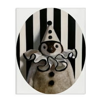 Stupell Industries Clown Themed Penguin Animals Painting Wrapped Canvas Art Print Wall Art, 16 x 20