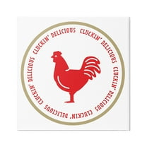 Stupell Industries Cluckin' Delicious Phrase Animals & Insects Painting Gallery Wrapped Canvas Print Wall Art, 17 x 17