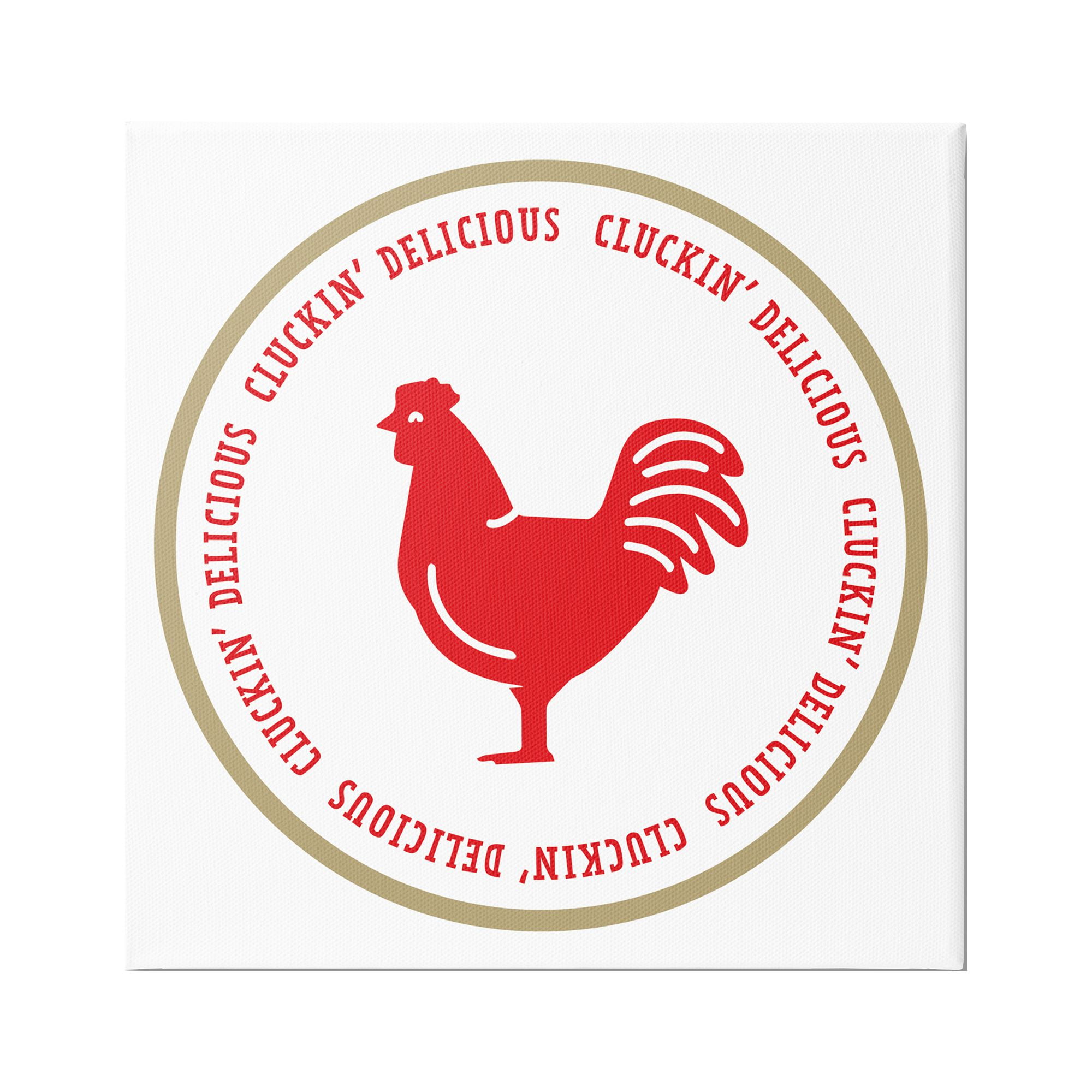 Stupell Industries Cluckin' Delicious Phrase Animals & Insects Painting Gallery Wrapped Canvas Print Wall Art, 24 x 24