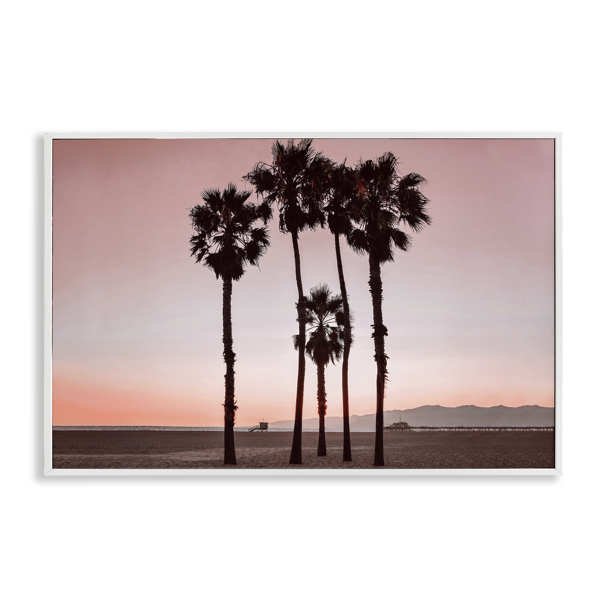 Stupell Industries Cluster of Palm Trees Nautical & Beach Photography White Framed Art Print Wall Art, 24 x 16