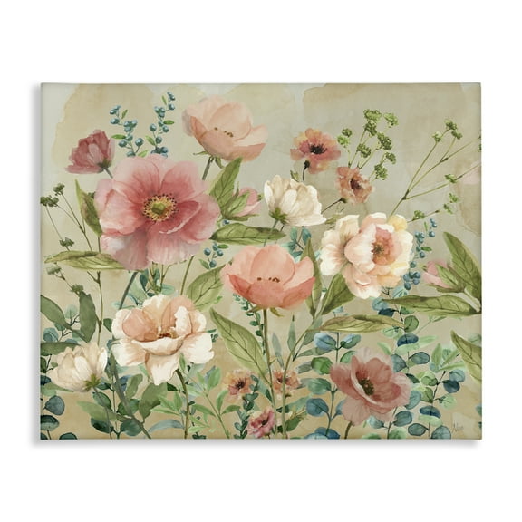 Stupell Industries Cluster of Spring Blooms Floral Painting Wrapped Canvas Canvas Art Print Wall Art, 30 x 24