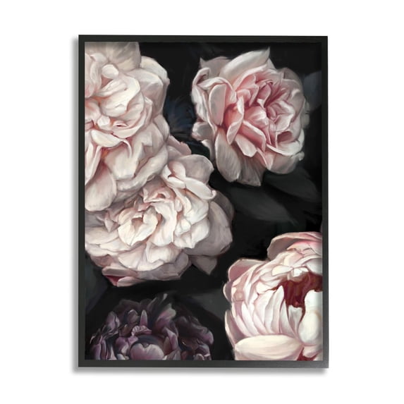 Stupell Industries Clustered Pink and White Florals Elegant Flowers Black Framed by Ziwei Li